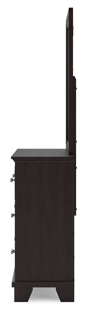 Covetown - Dark Brown - Dresser And Mirror