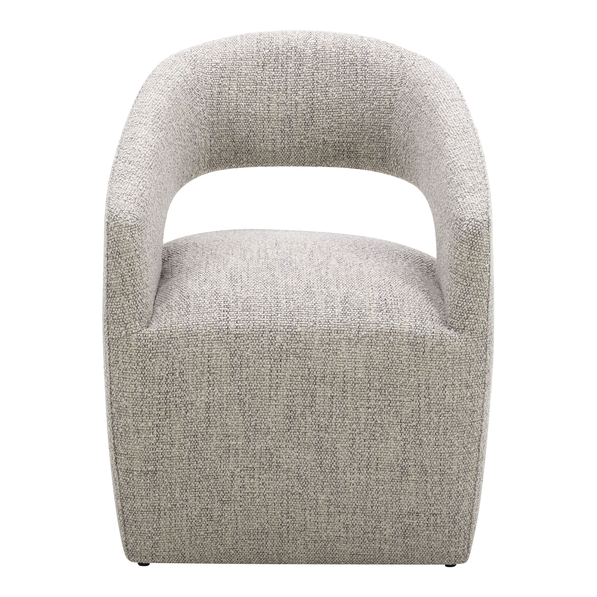 Barrow - Performance Fabric Rolling Dining Chair - Pearl Silver