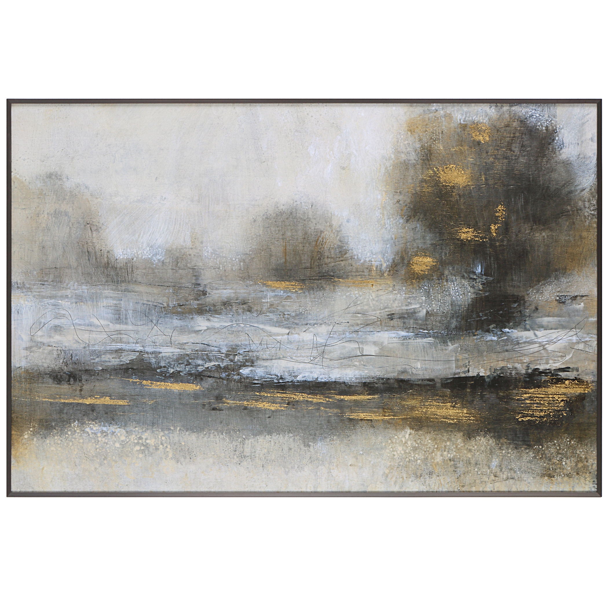 Gilt - Misty Landscape Framed Print - Pearl Silver