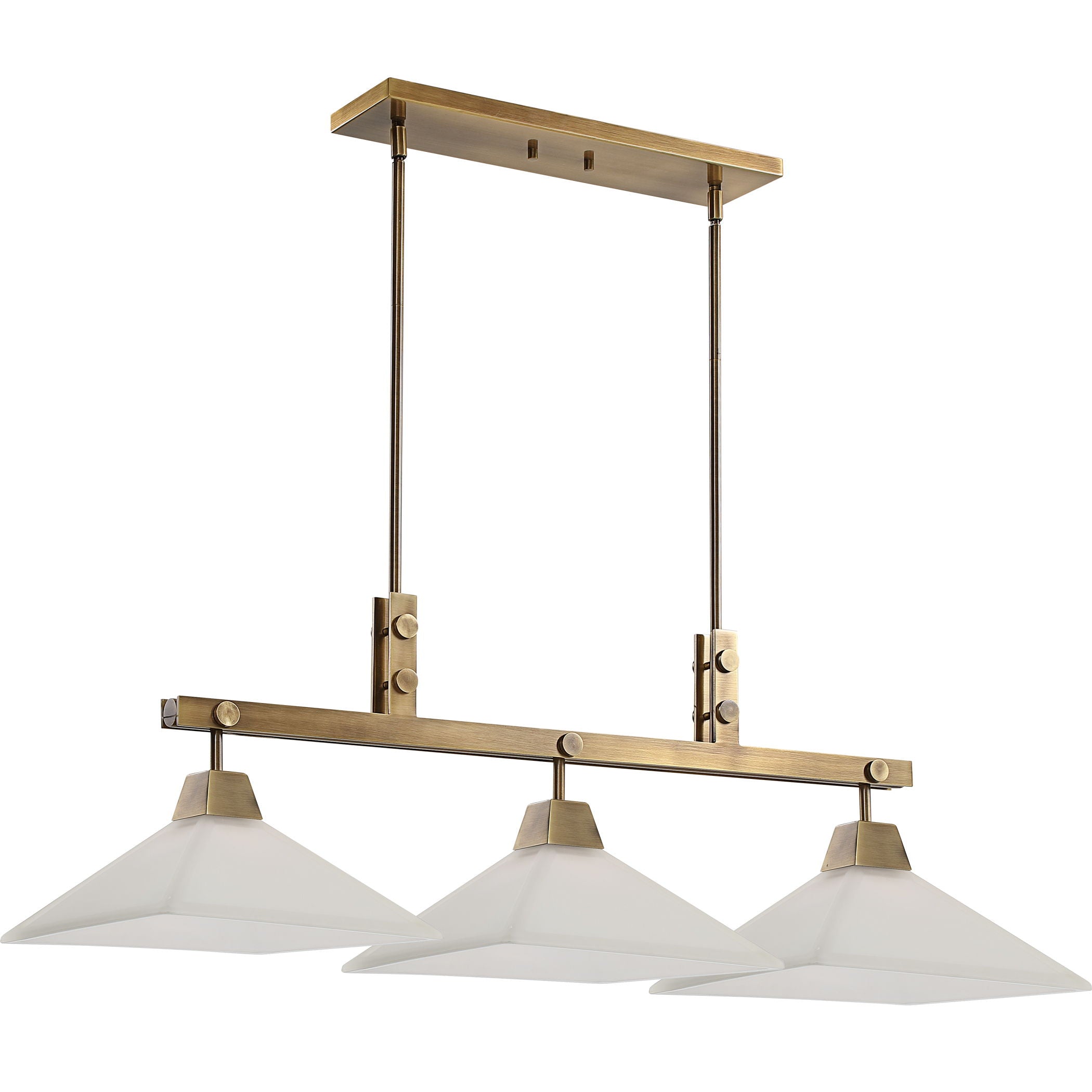 Brookdale - Industrial 3 Light Linear Chandelier - Gold