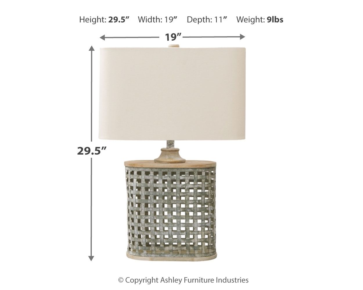 Deondra - Gray - Metal Table Lamp