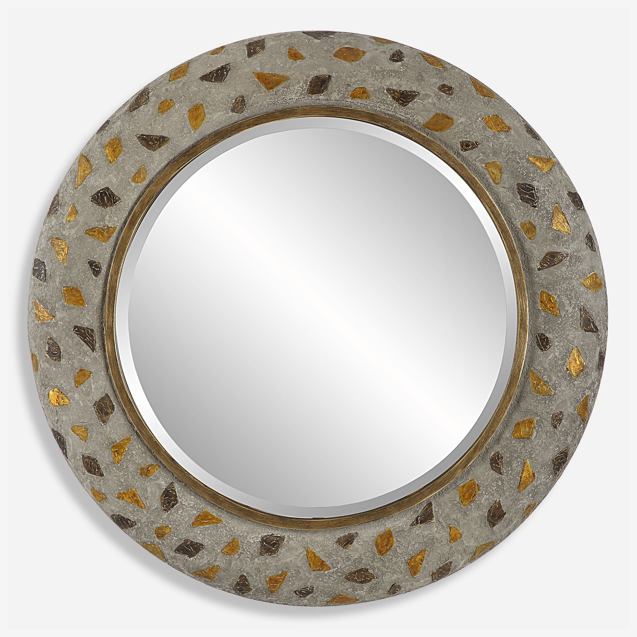 Copper Terrazzo - Round Mirror - Gold