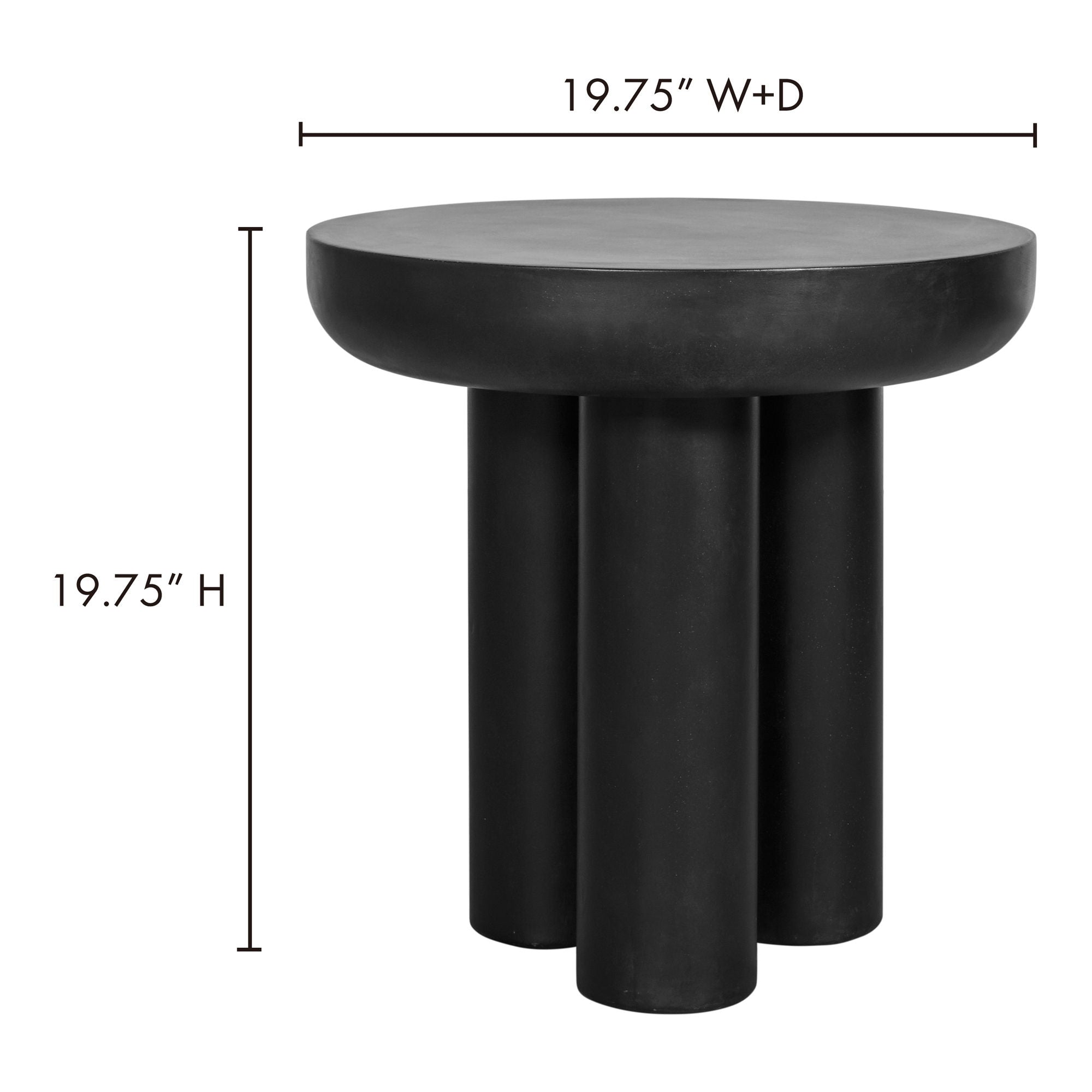 Rocca - Side Table - Black - Cement