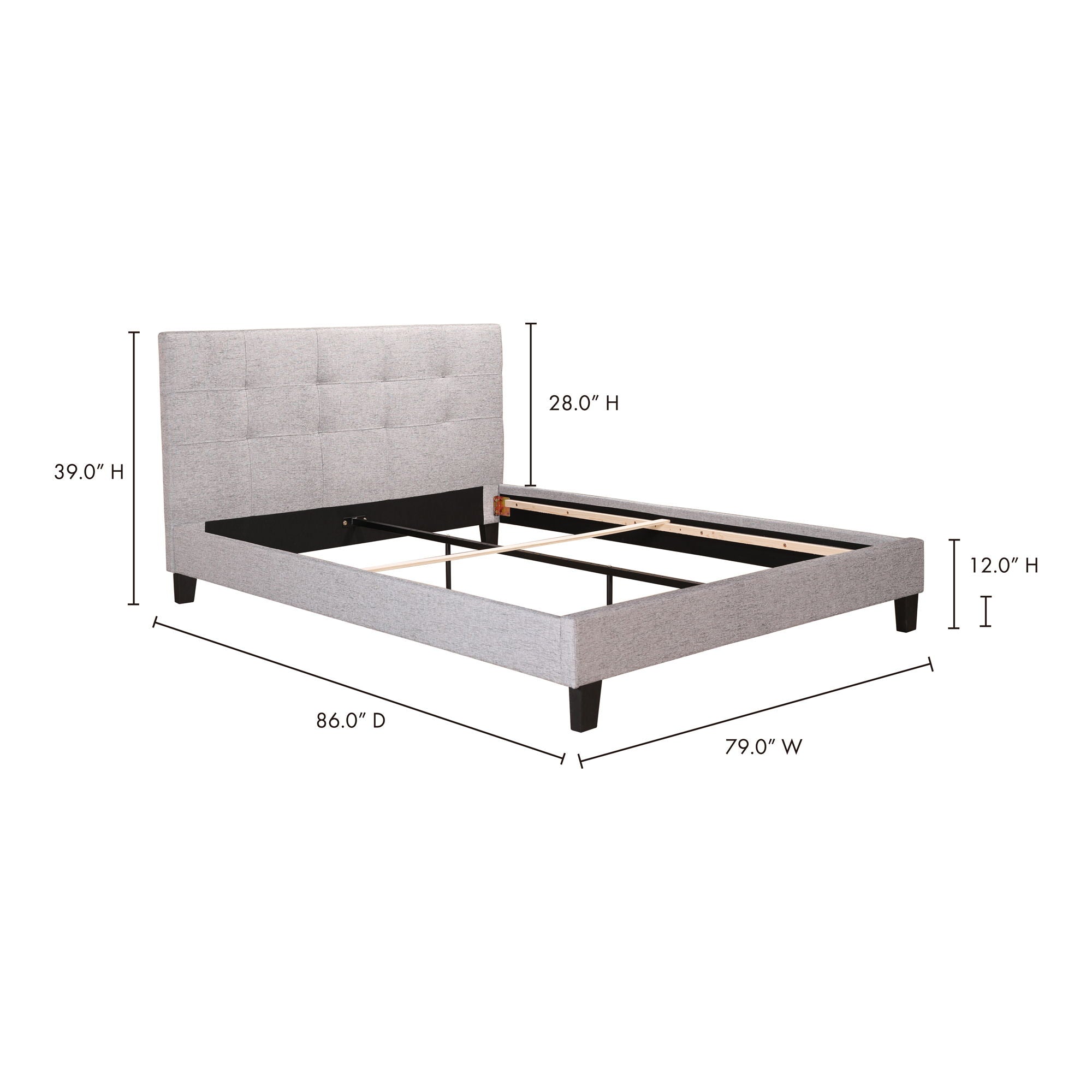 Eliza - King Bed Upholstery - Gray