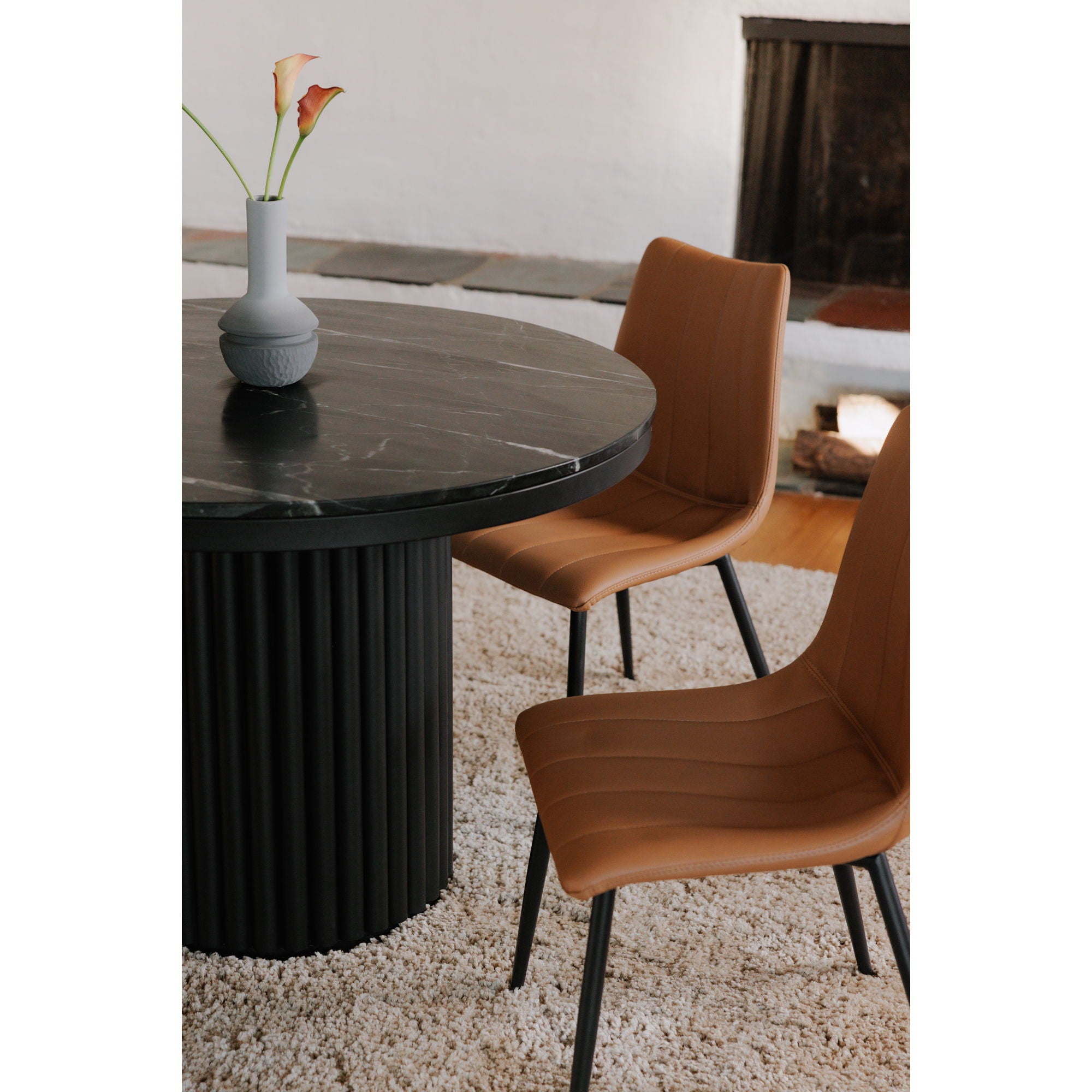 Tower Dining Table Black Iron