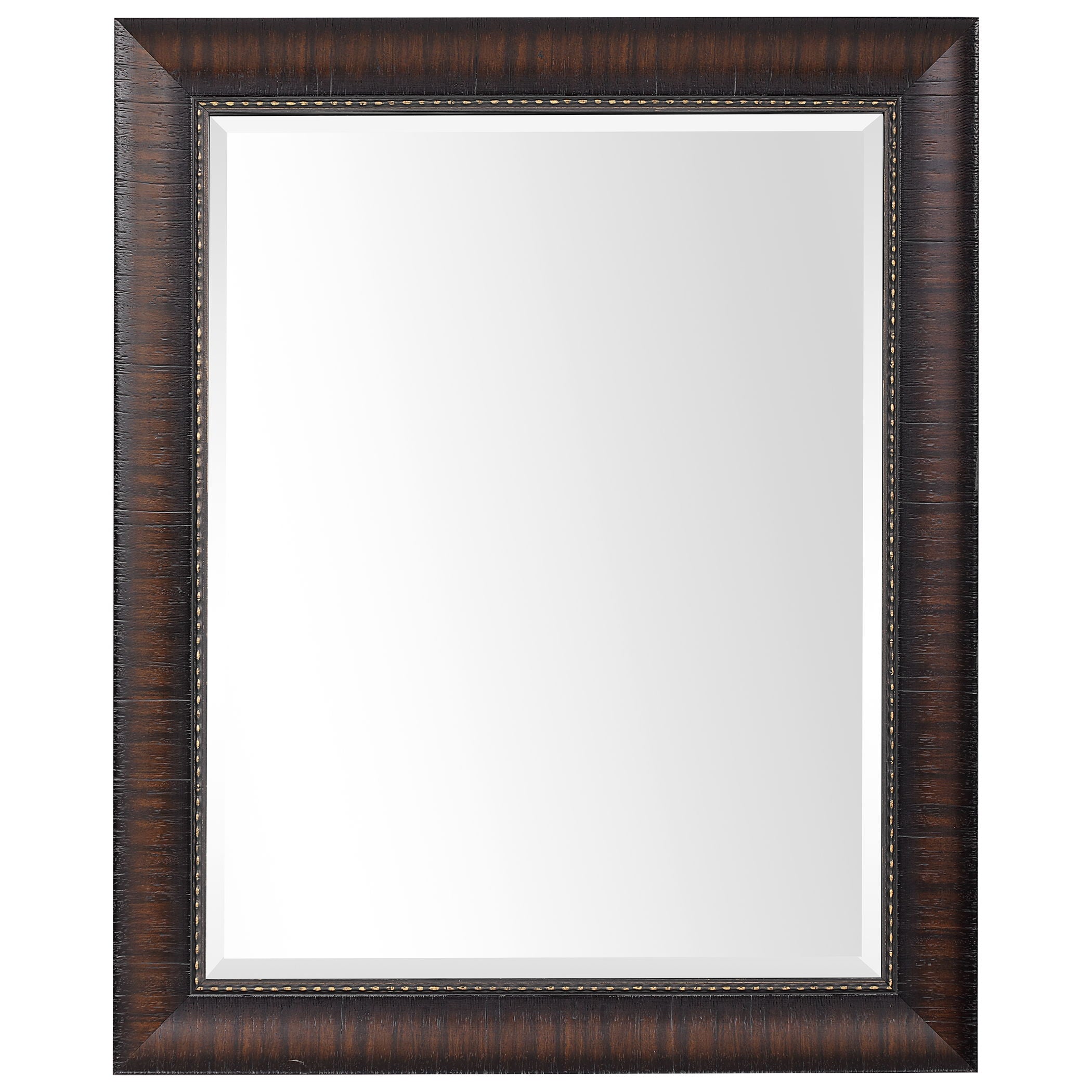 Wythe - Burnished Wood Mirror - Dark Brown