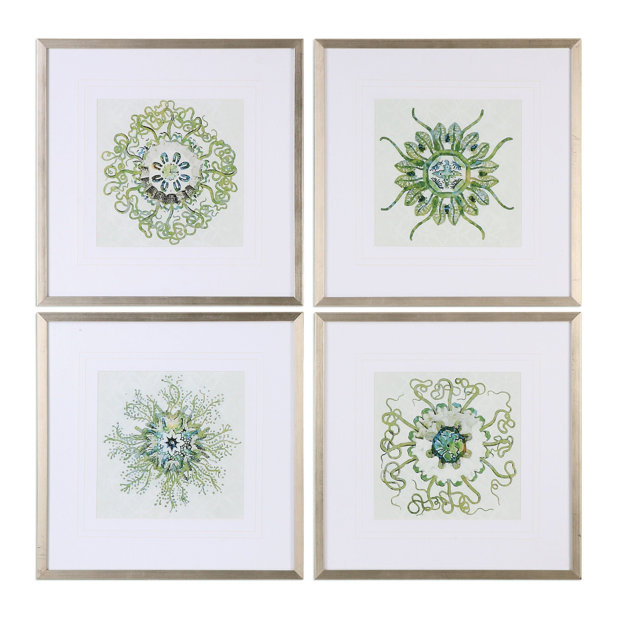 Organic Symbols - Print Art (Set of 4) - White