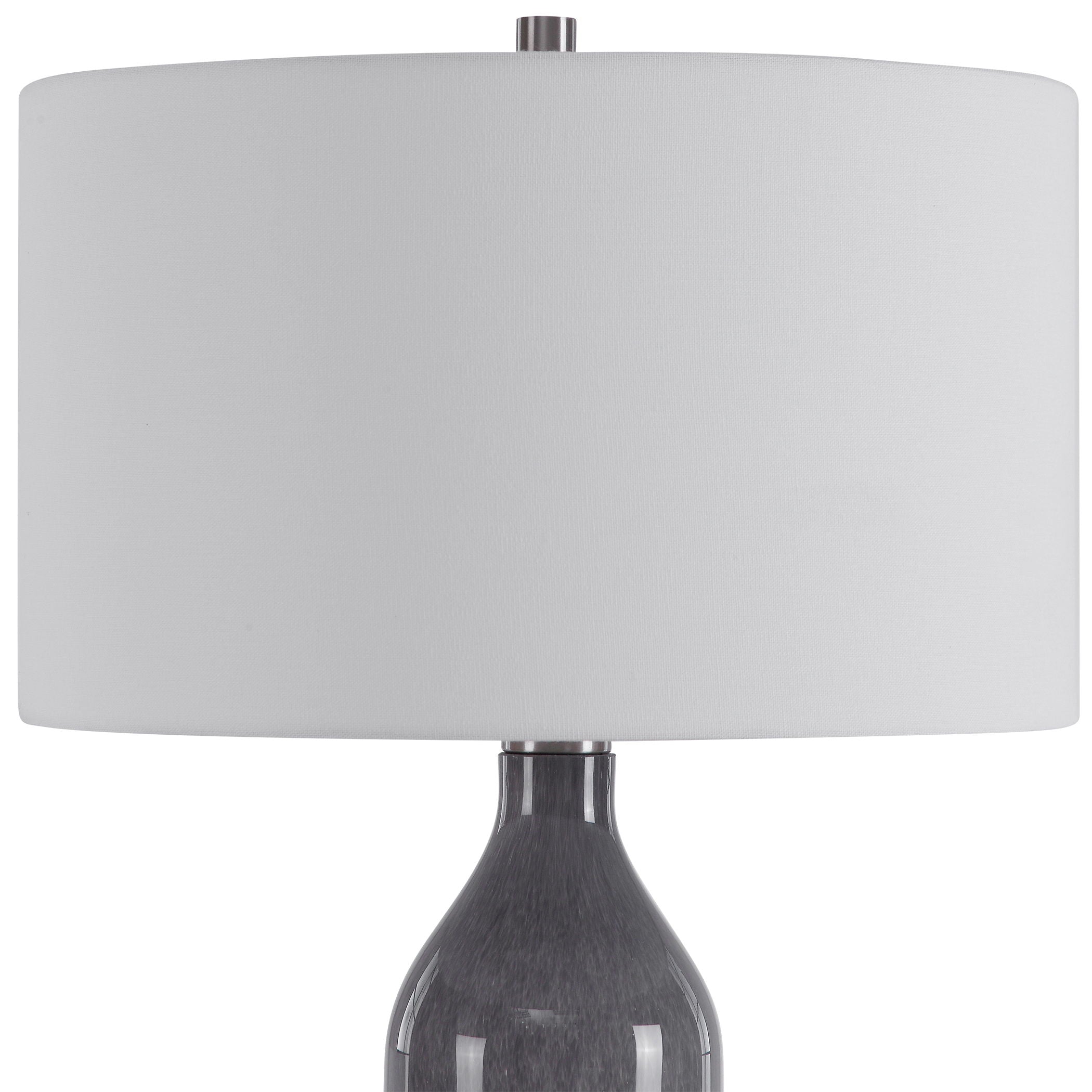 Natasha - Art Glass Table Lamp - Gray & White