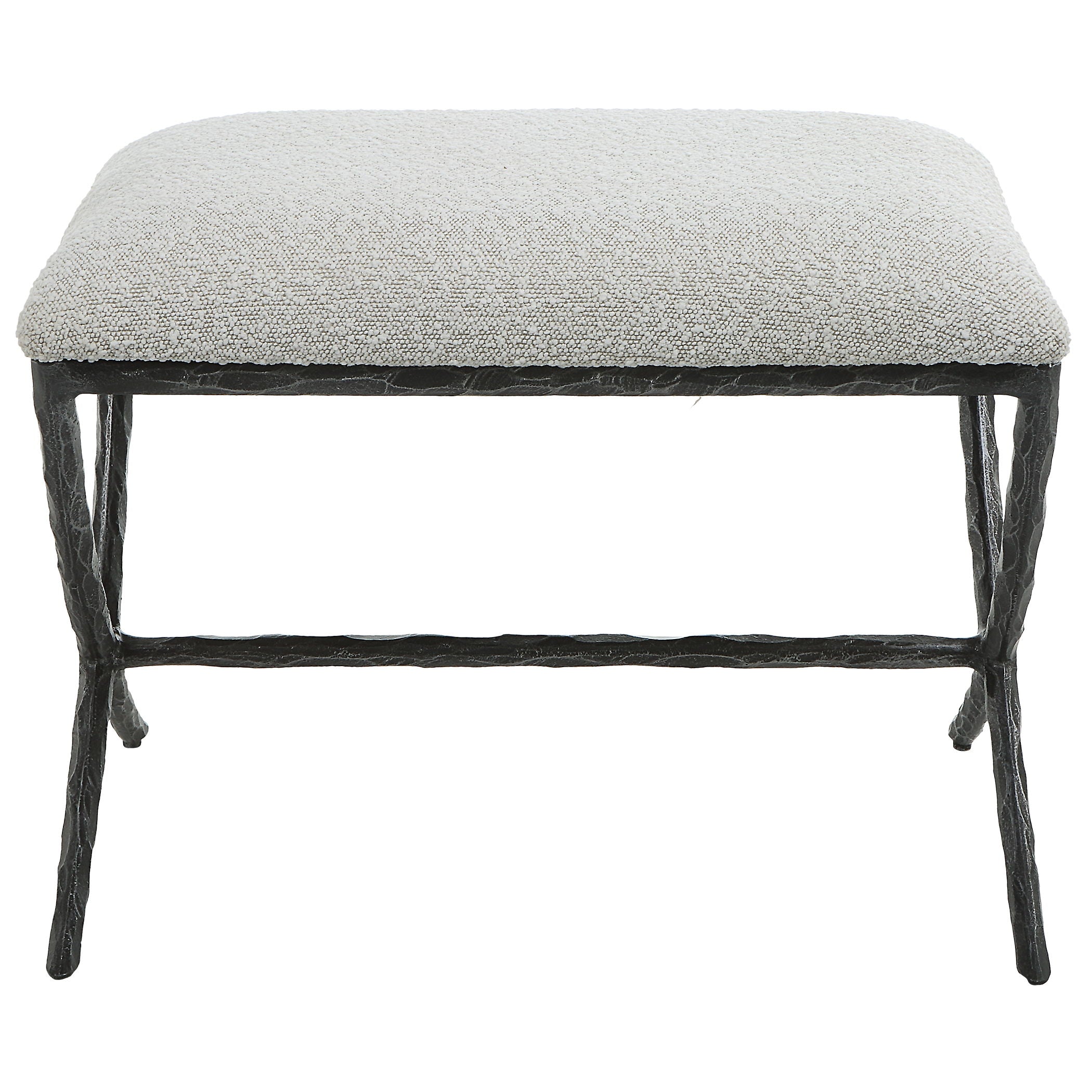 Brisby - Gray Fabric Small Bench