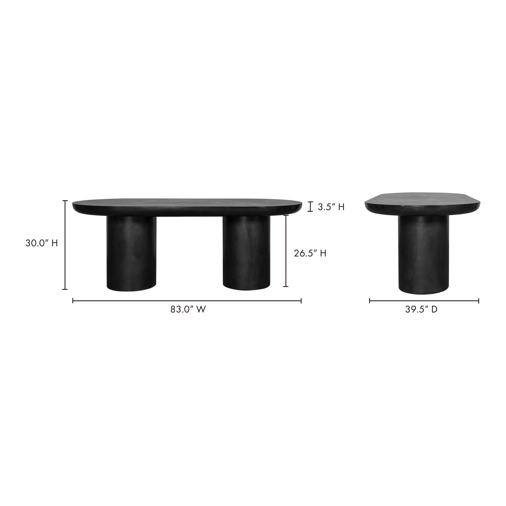 Rocca - Dining Table - Black - Cement