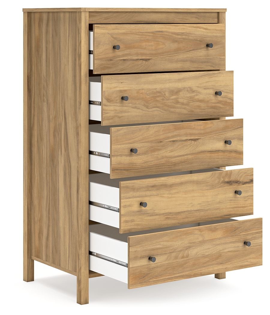 Bermacy - Light Brown - Five Drawer Chest
