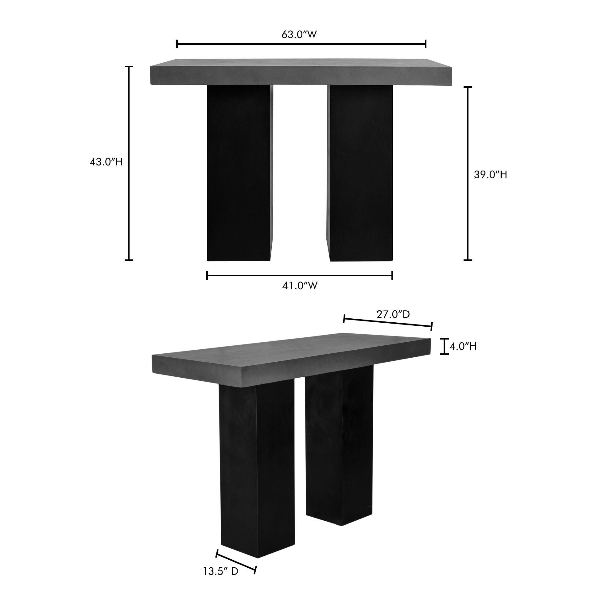 Lithic - Outdoor Bar Table - Black