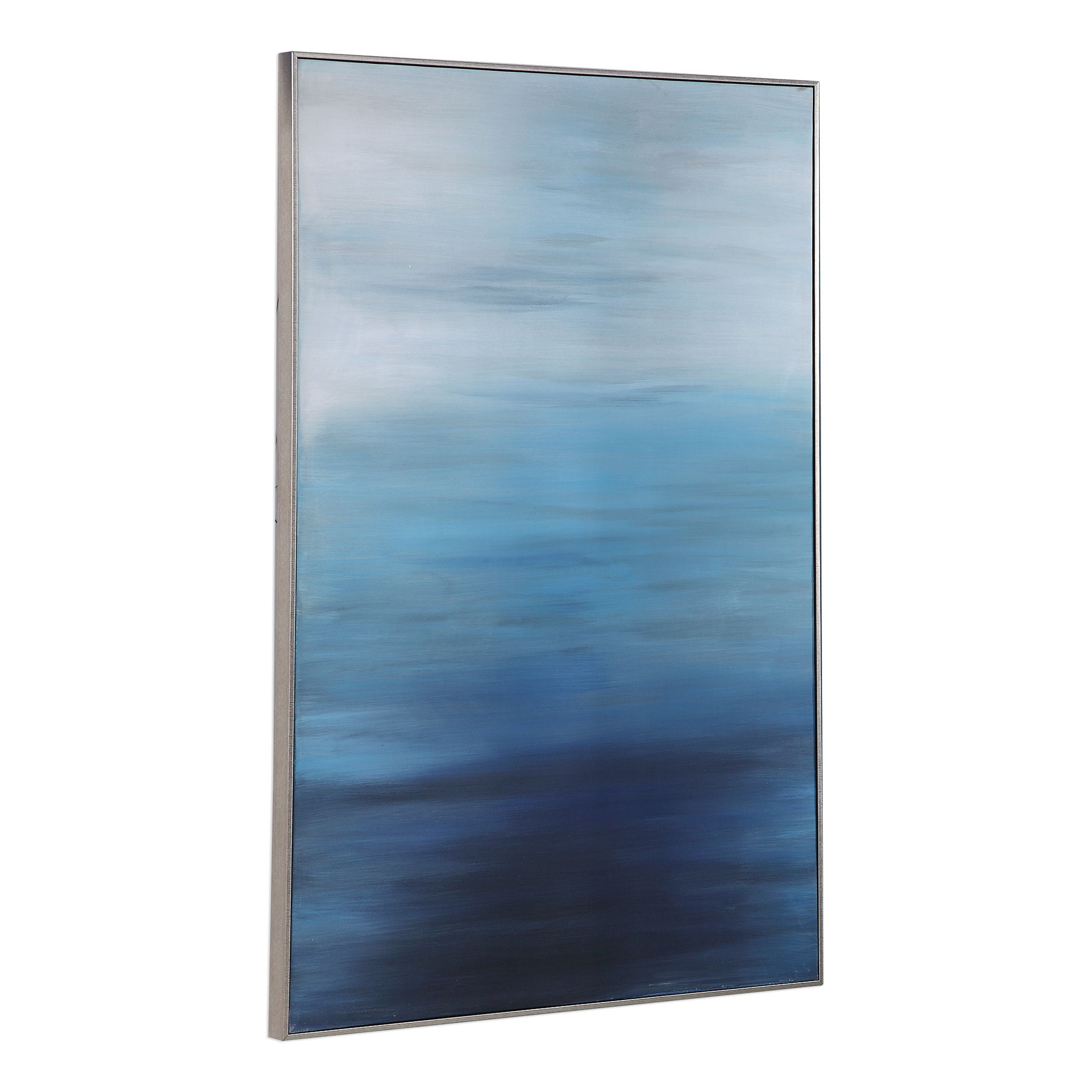 Moonlit Sea - Hand Painted Canvas - Blue