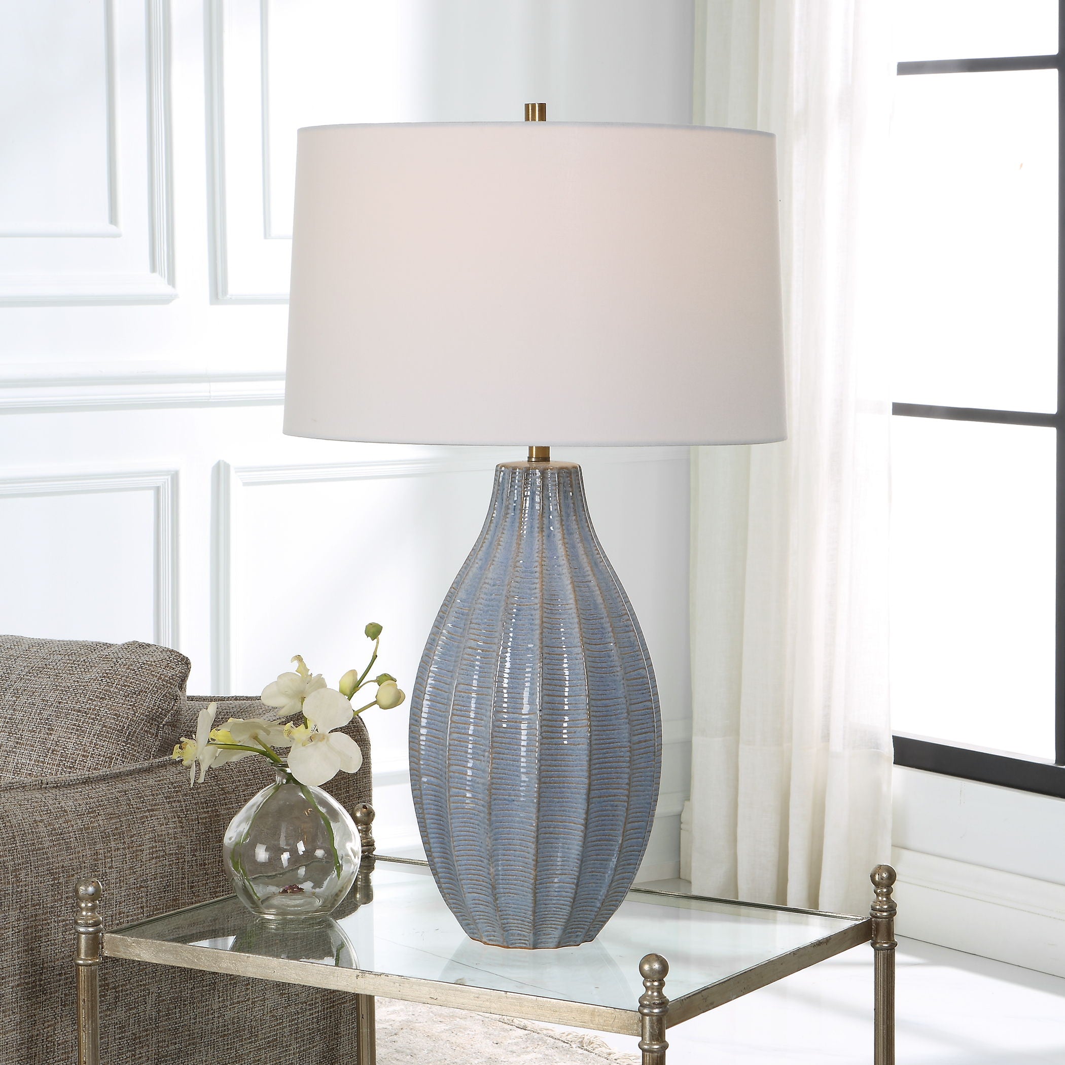 Veston - Blue Glaze Table Lamp