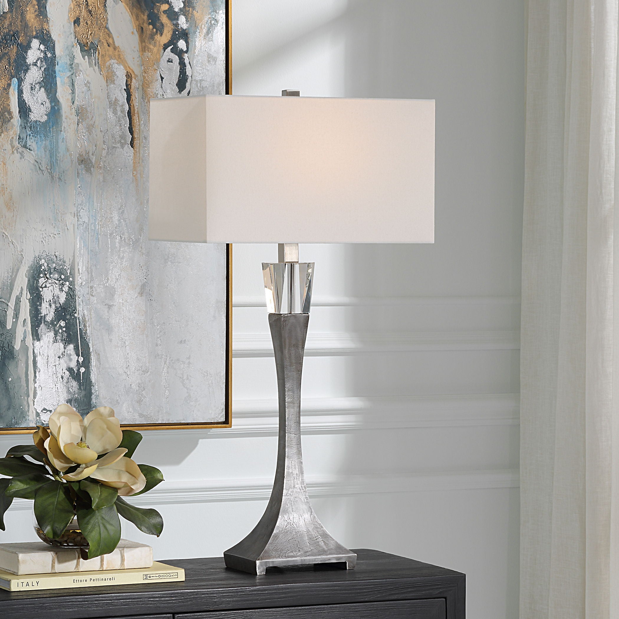 Edison - Tapered Iron Table Lamp - Gray