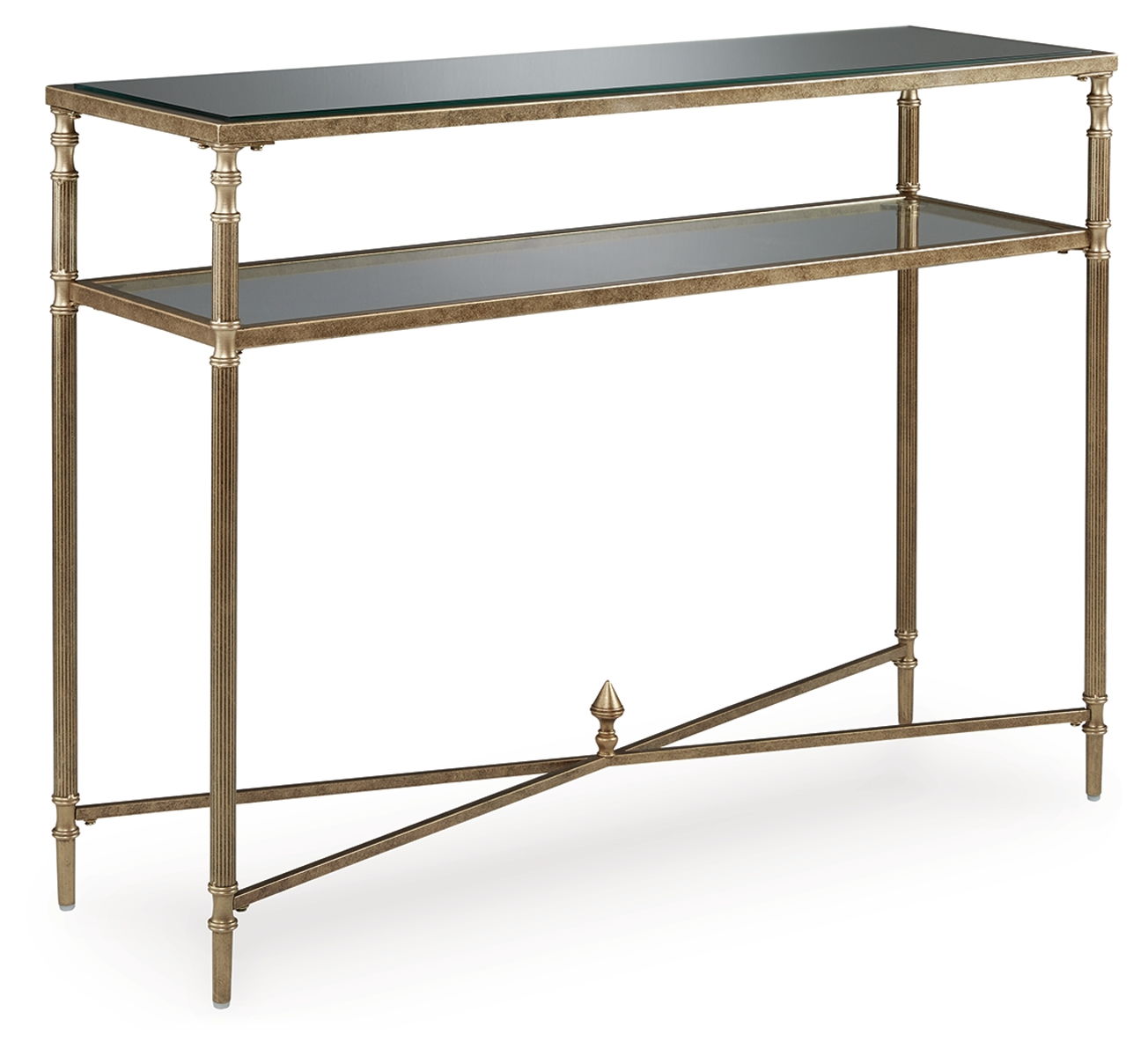 Cloverty Aged Gold Finish Sofa Table