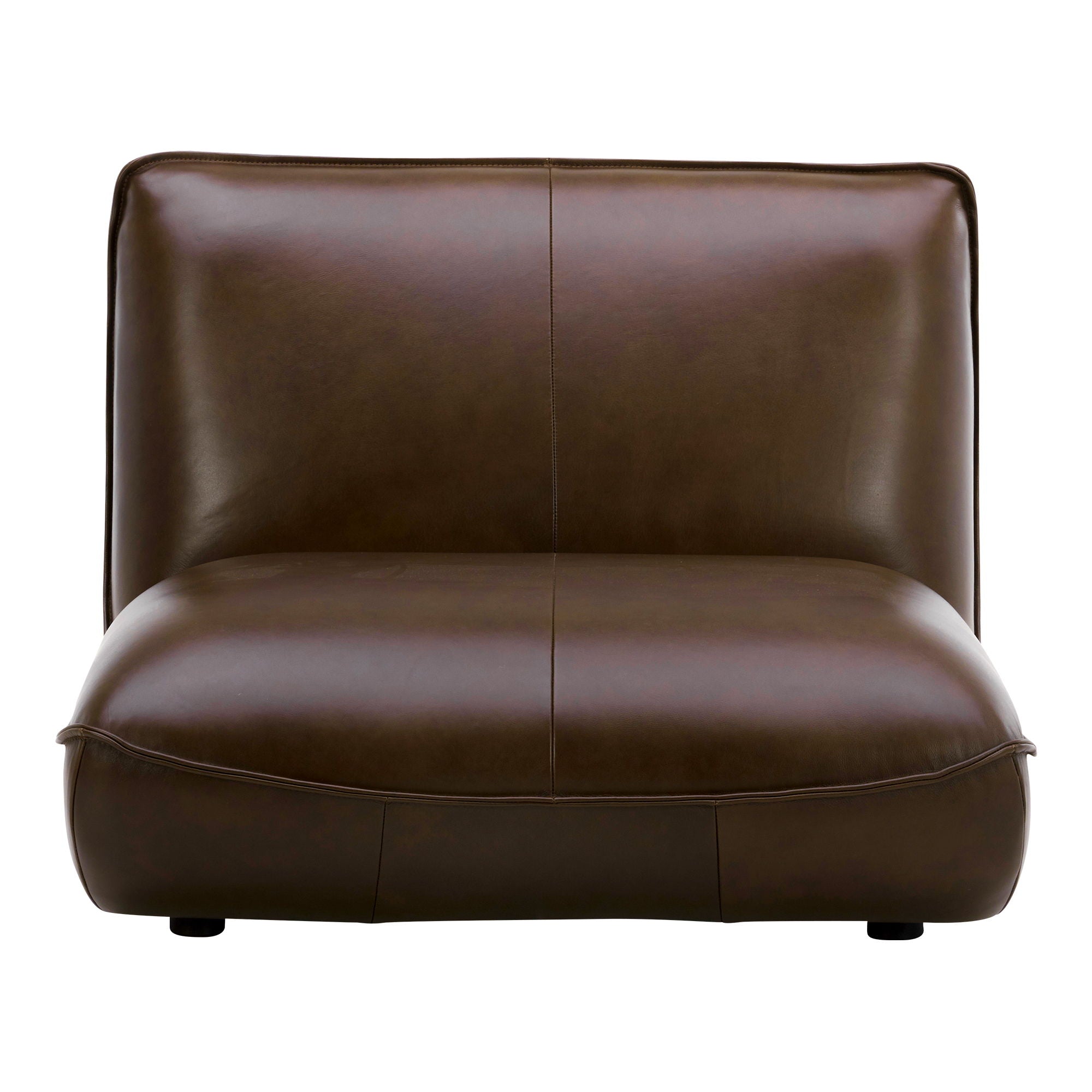 Zeppelin - Leather Slipper Chair - Dark Brown