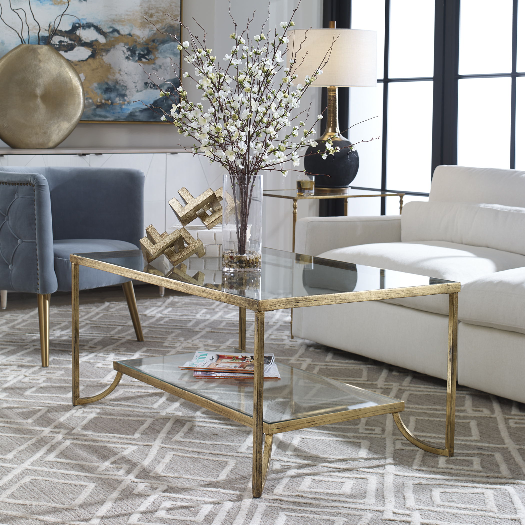 Katina - Leaf Coffee Table - Gold