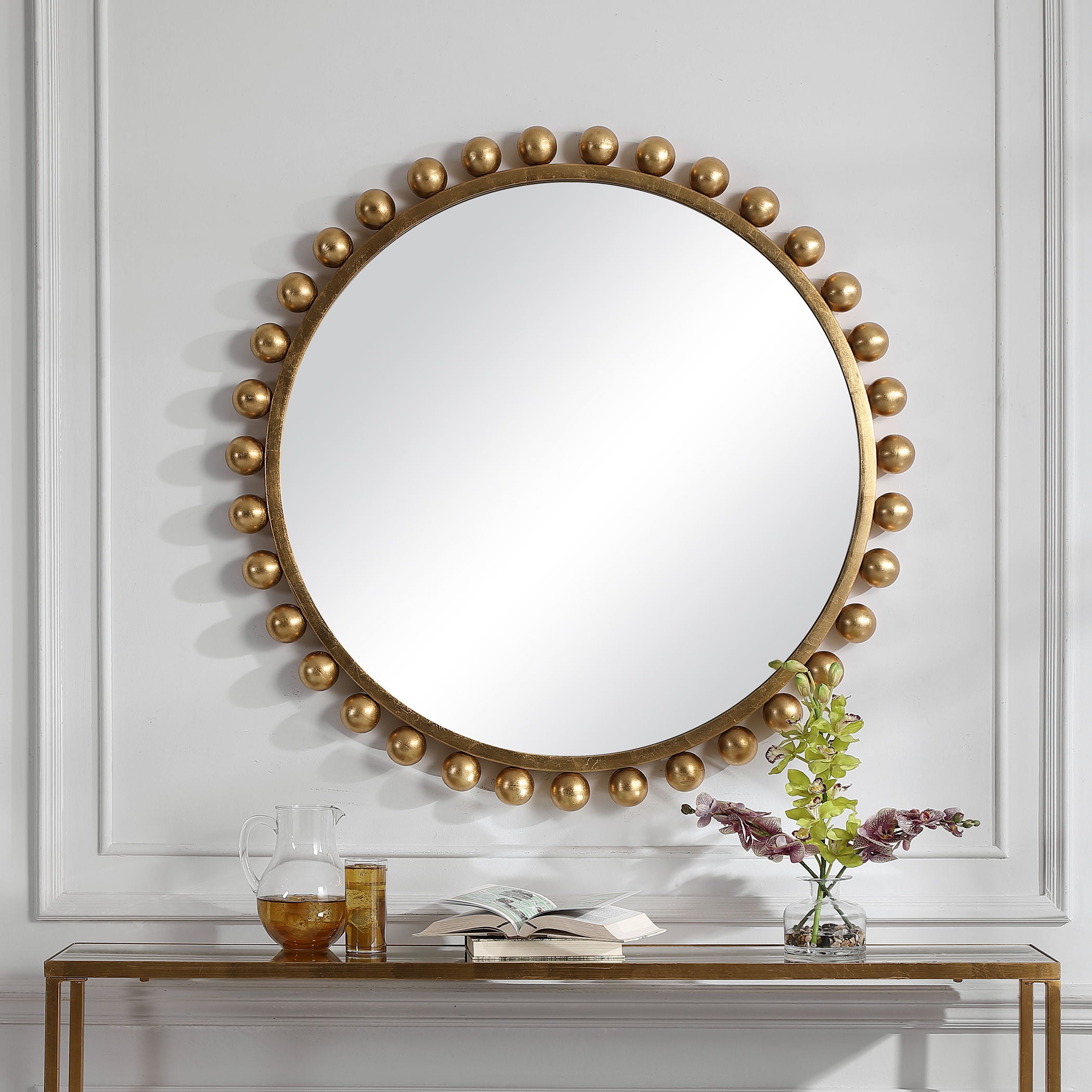 Cyra - Round Mirror - Gold