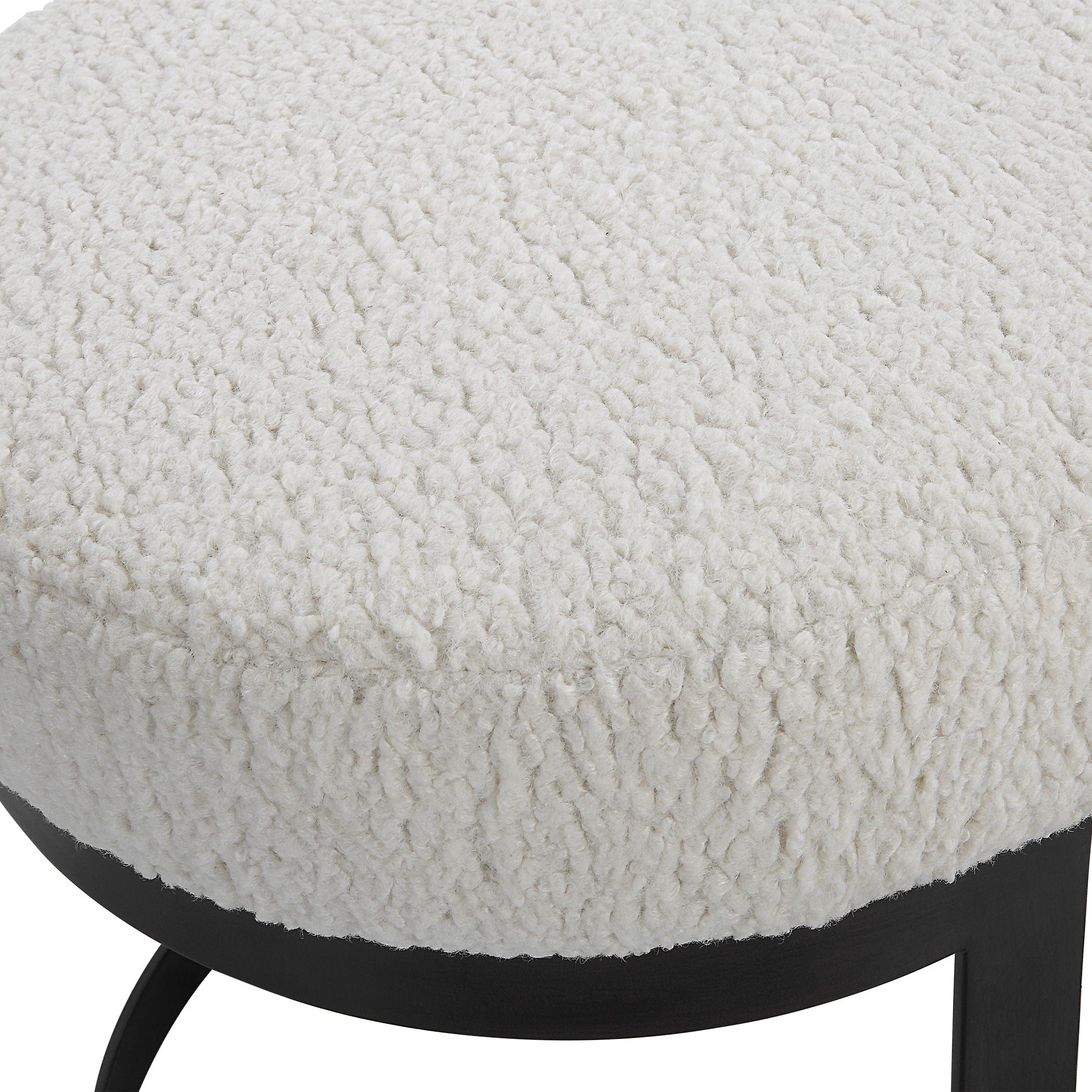 Arles - Shearling Brass Ottoman - Beige