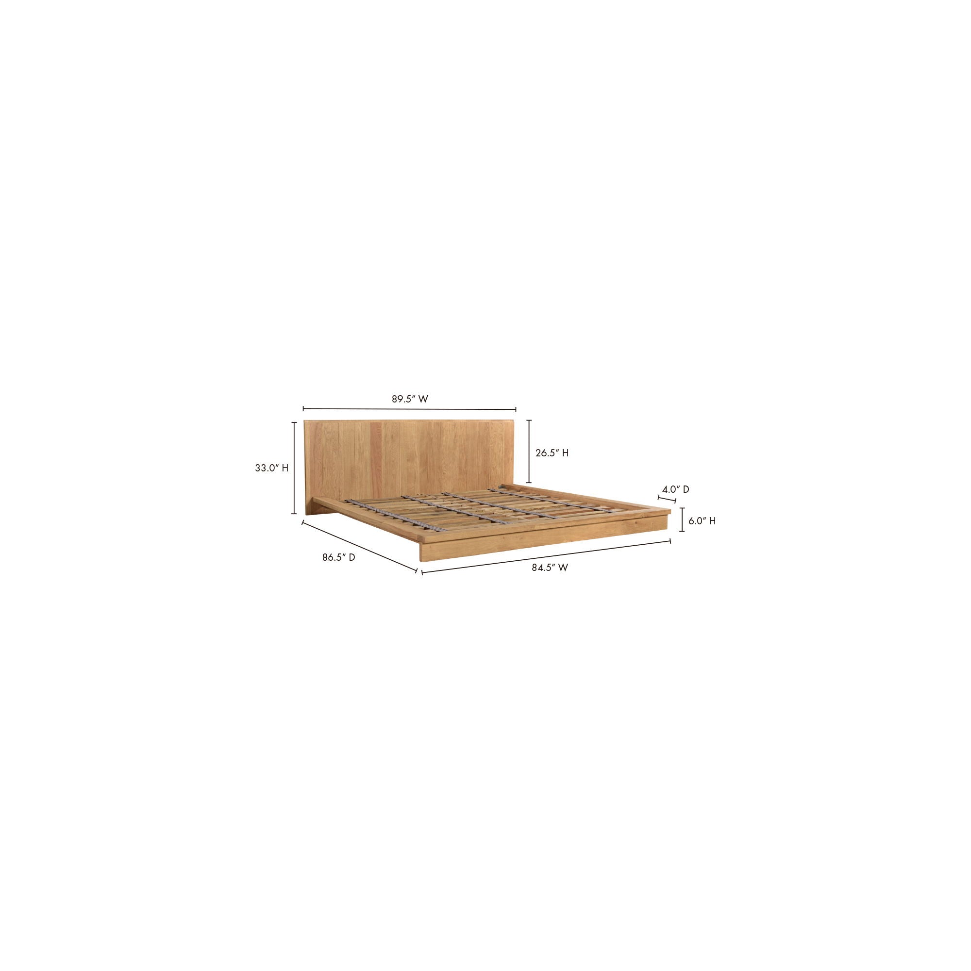 Plank - King Bed - Natural Oak