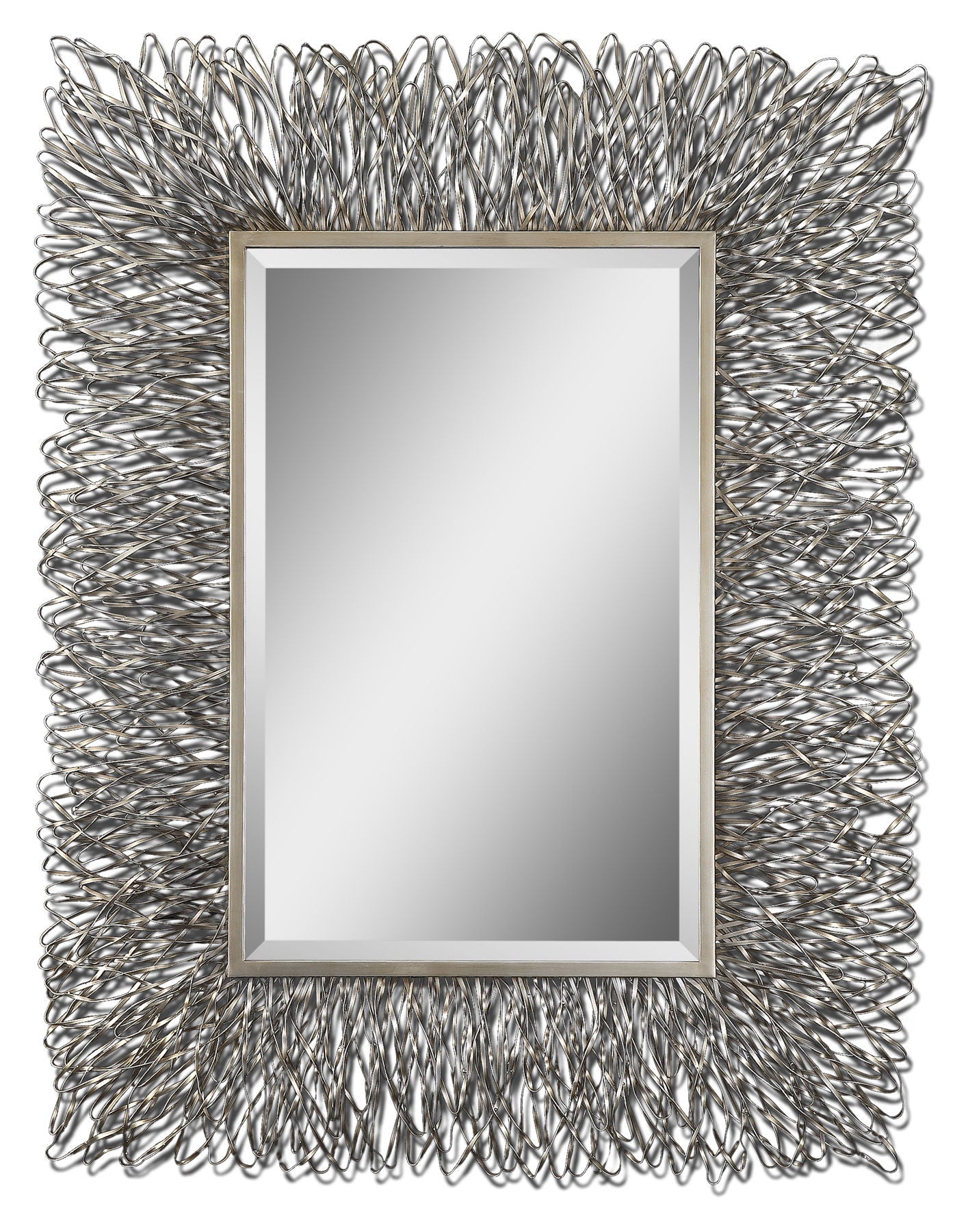 Corbis - Decorative Metal Mirror - Pearl Silver