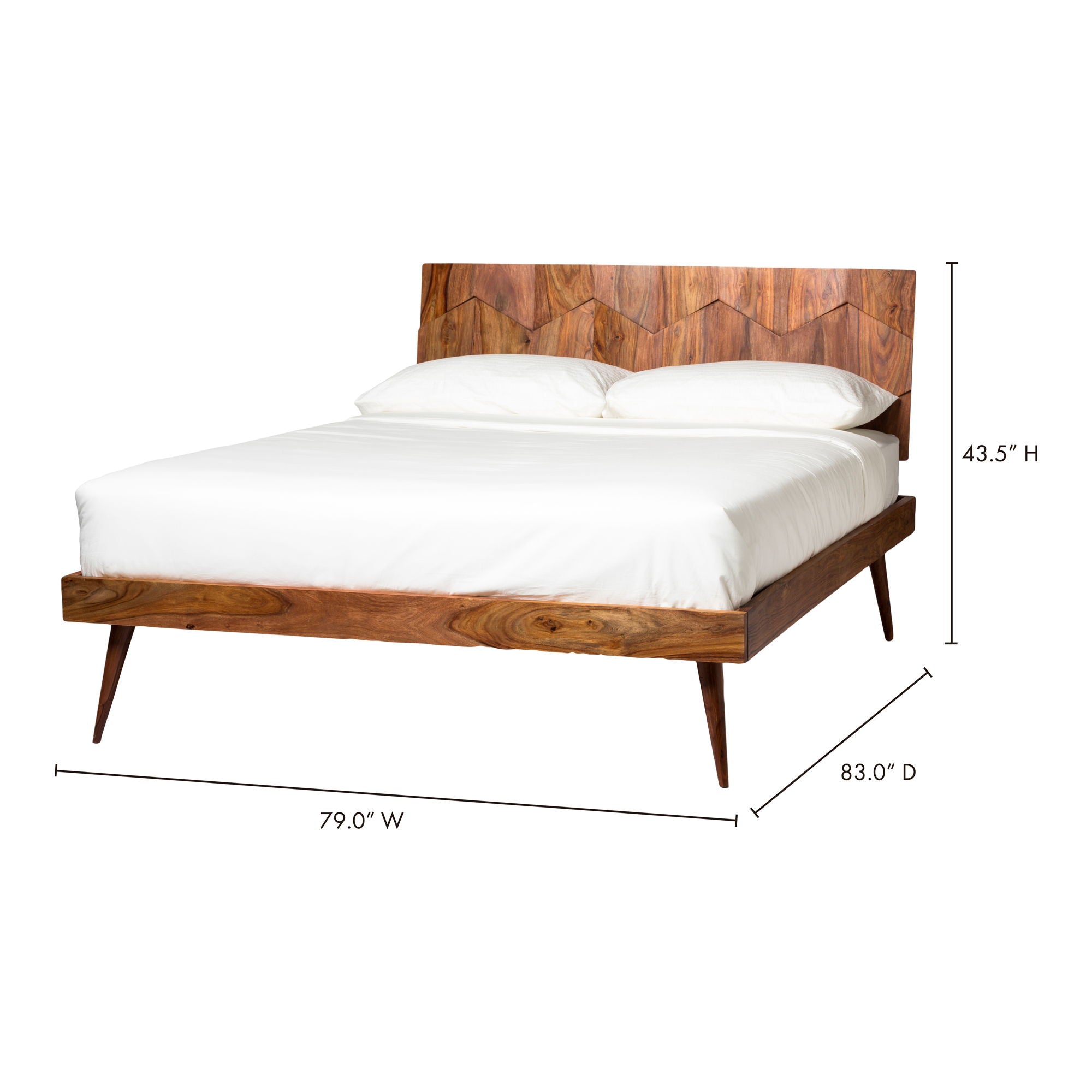 O2 - King Bed Solid Sheesham - Natural