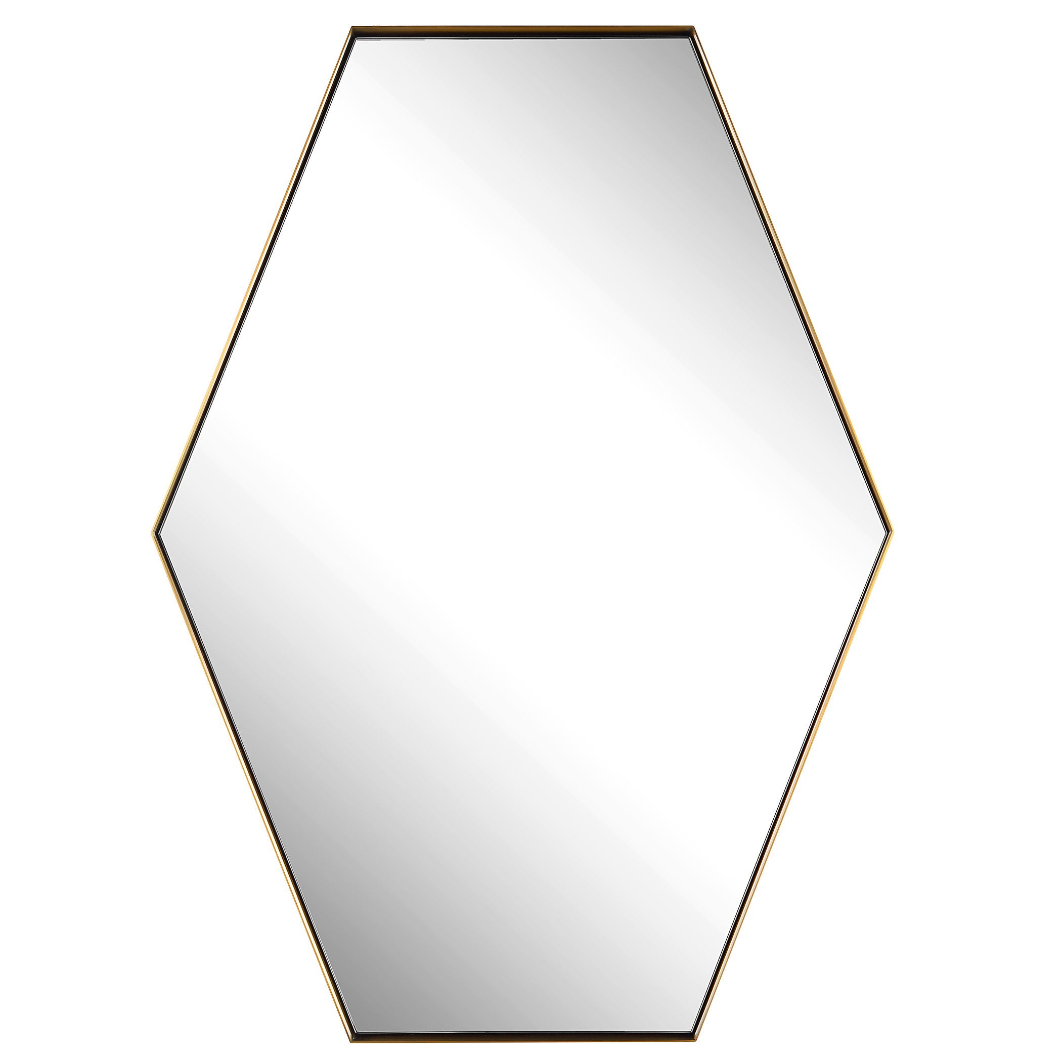 Ankara - Brass Hexagon Mirror