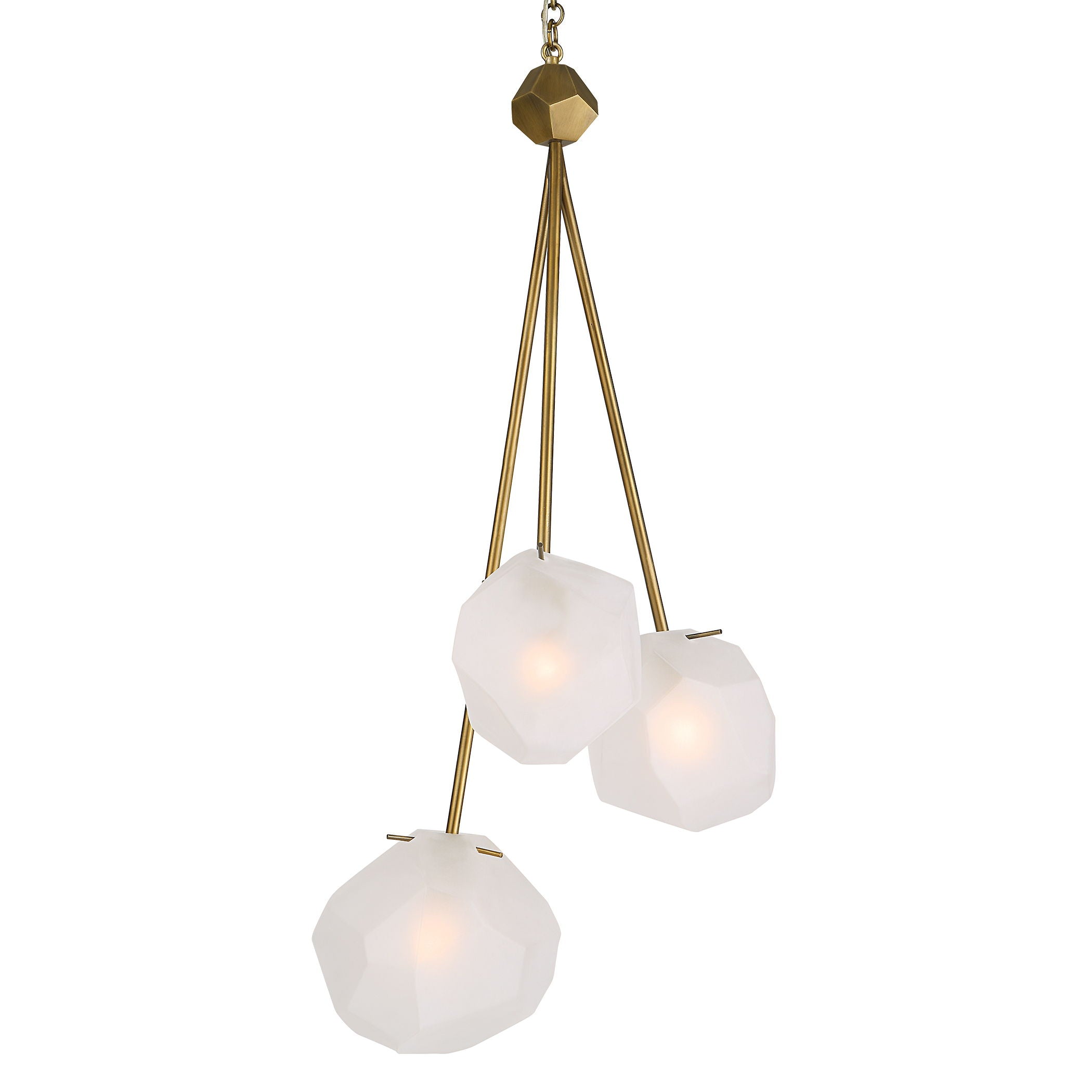 Geodesic - 3 Light Pendant - White