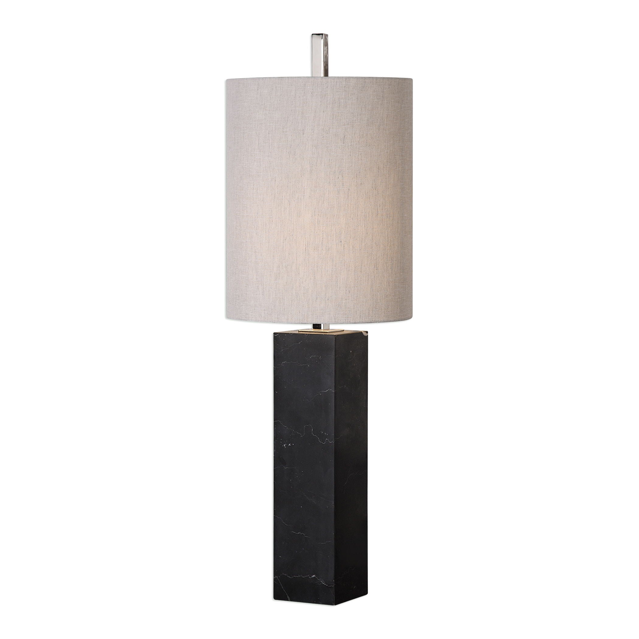 Delaney - Marble Column Accent Lamp - Black