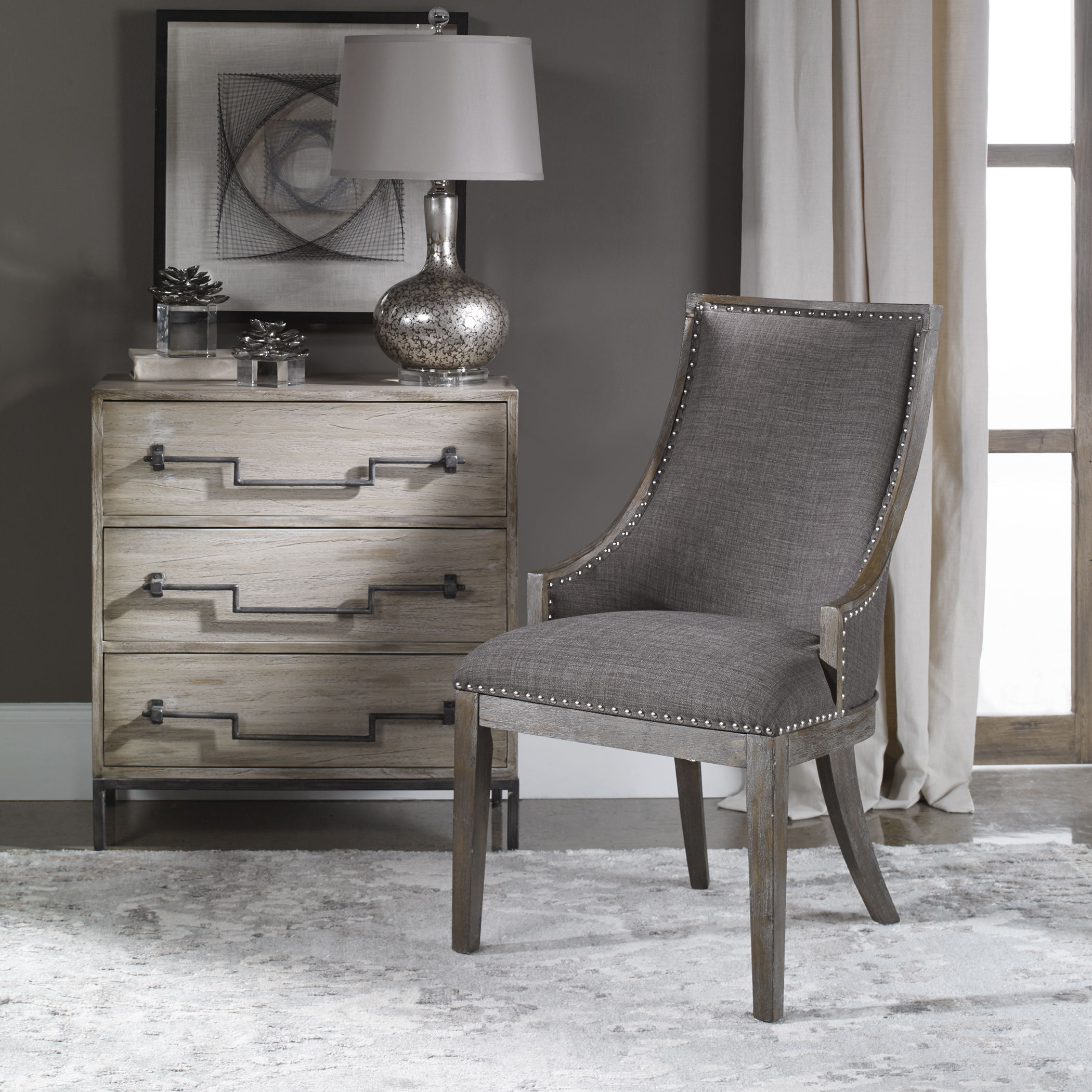 Aidrian - Accent Chair - Charcoal Gray