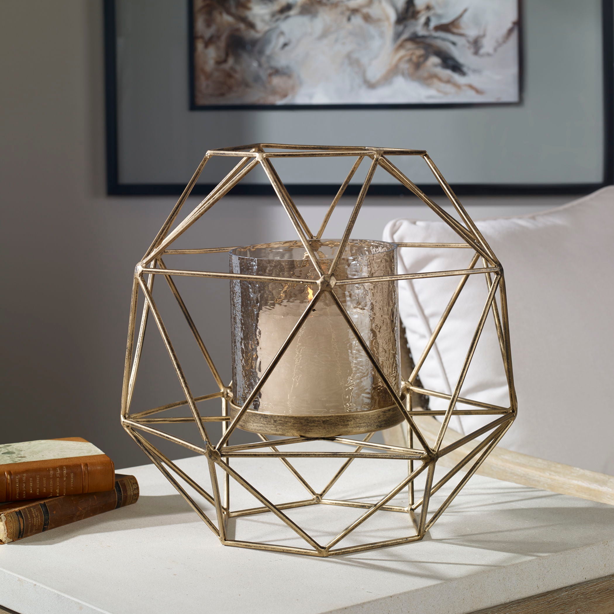 Myah - Geometric Candleholder - Gold