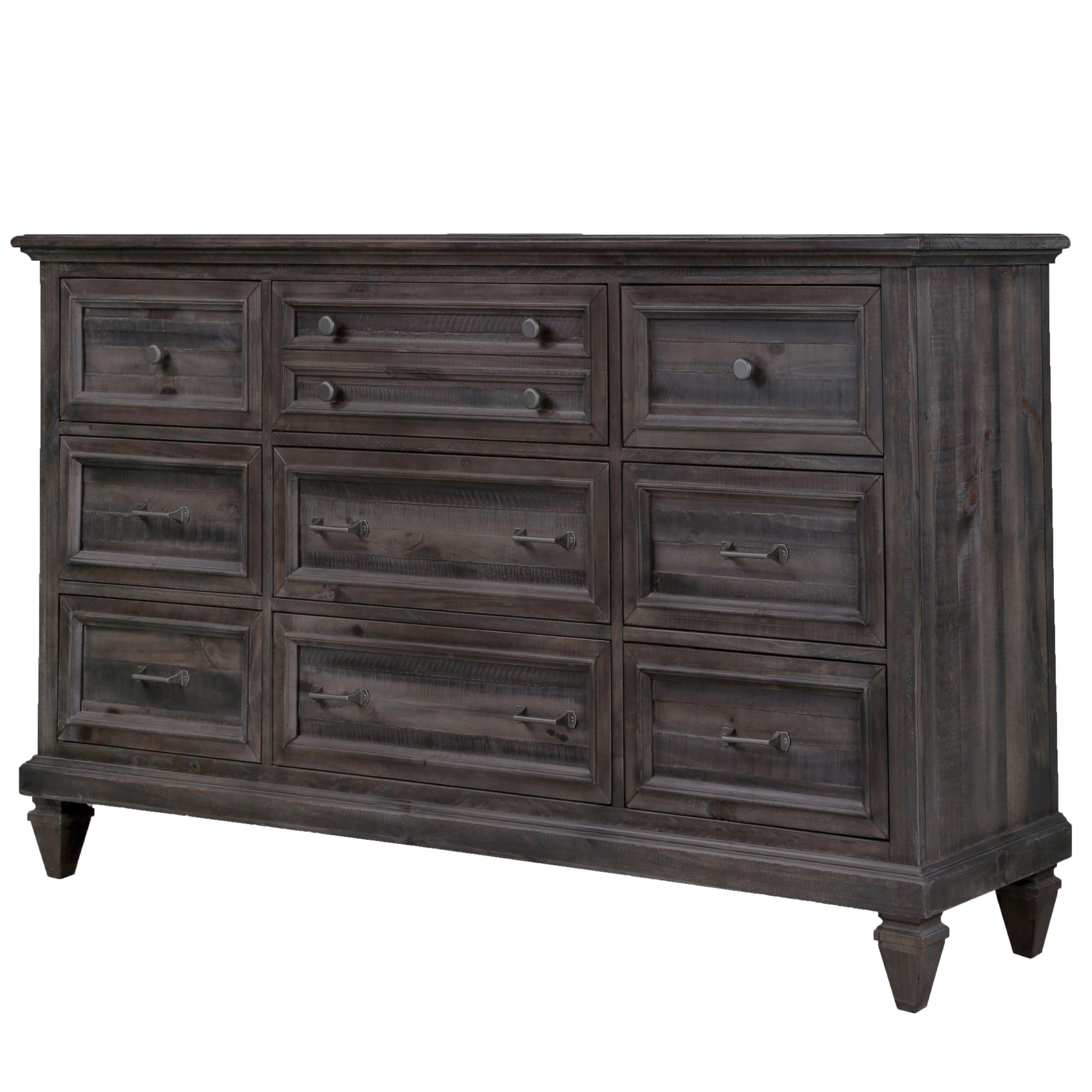 Calistoga - 9 Drawer Dresser In Weathered Charcoal - Weathered Charcoal