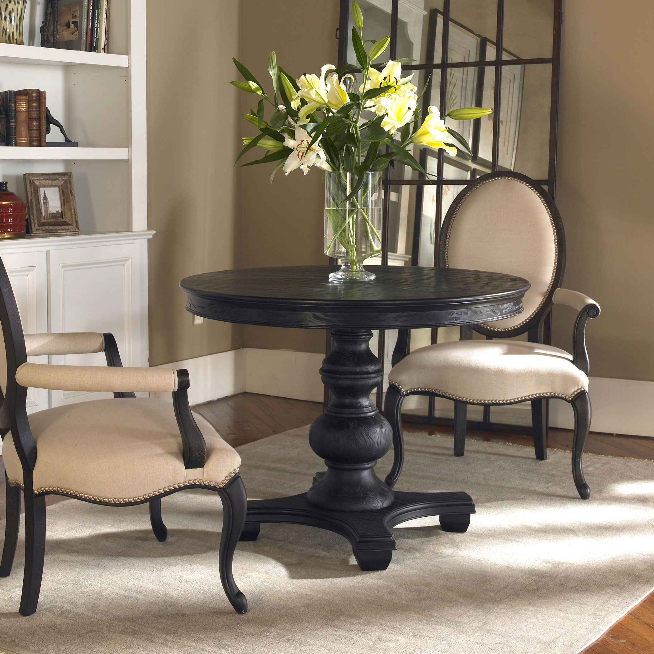 Brynmore - Wood Grain Round Table - Black