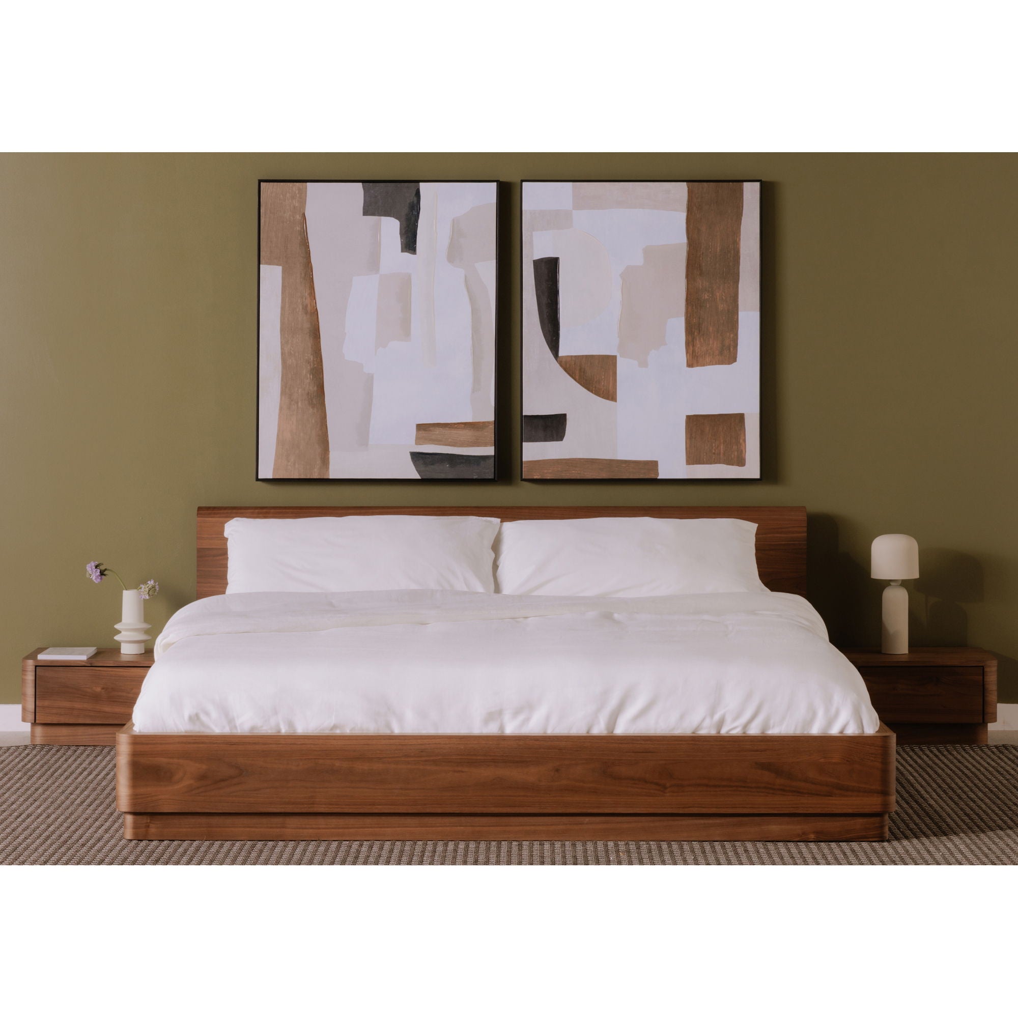 Round Off - Queen Bed - Natural Walnut