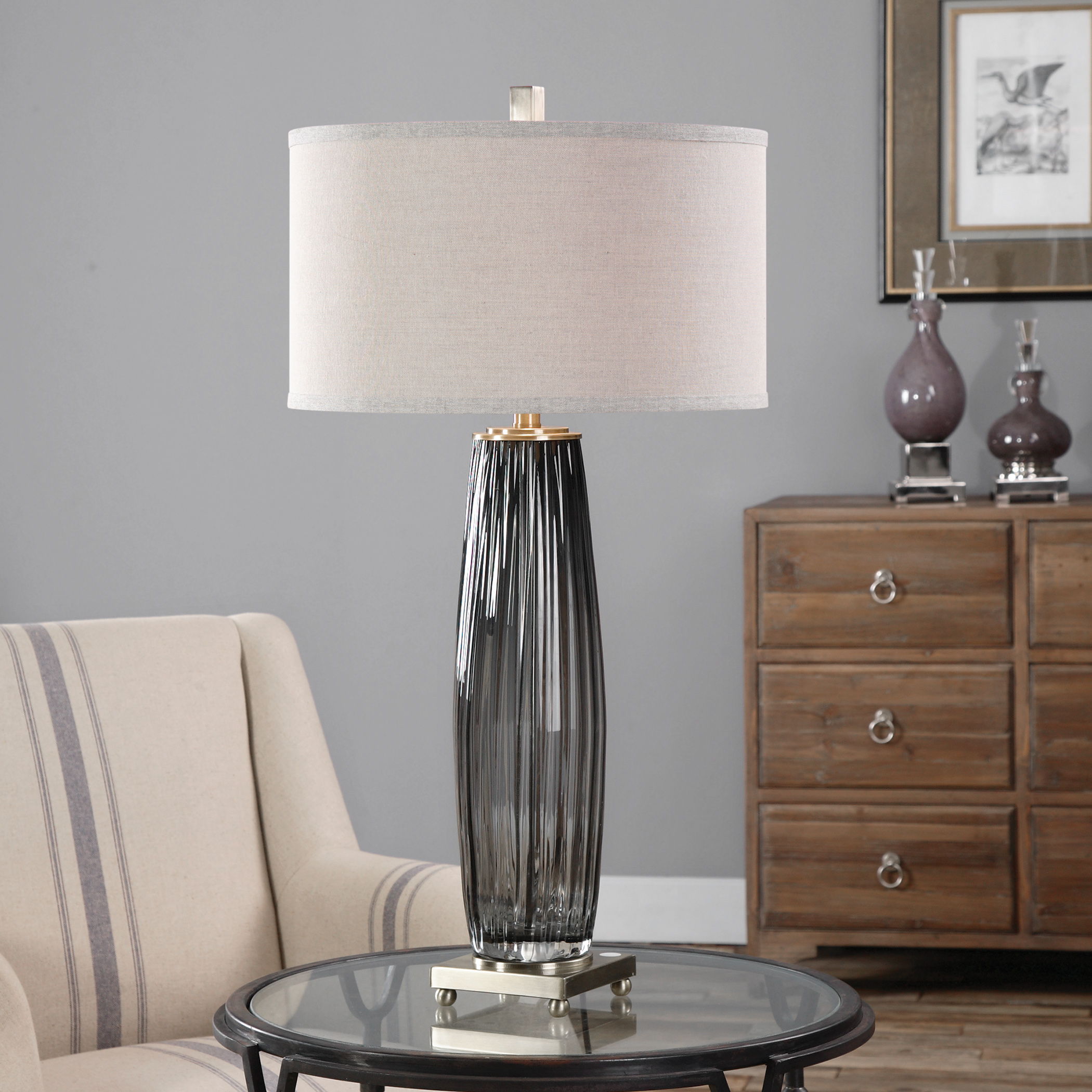 Vilminore - Glass Table Lamp - Gray