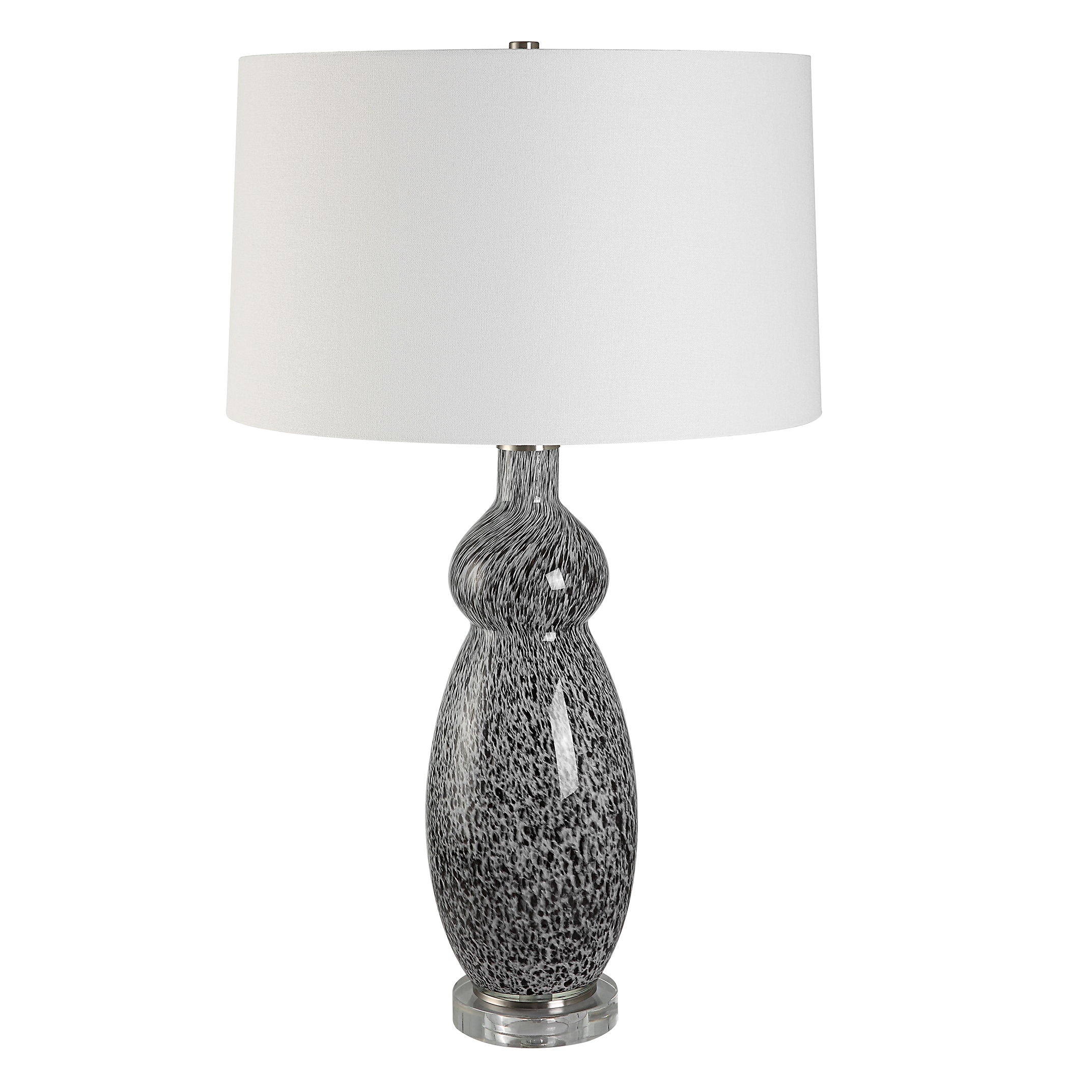 Velino - Curvy Glass Table Lamp - Dark Gray