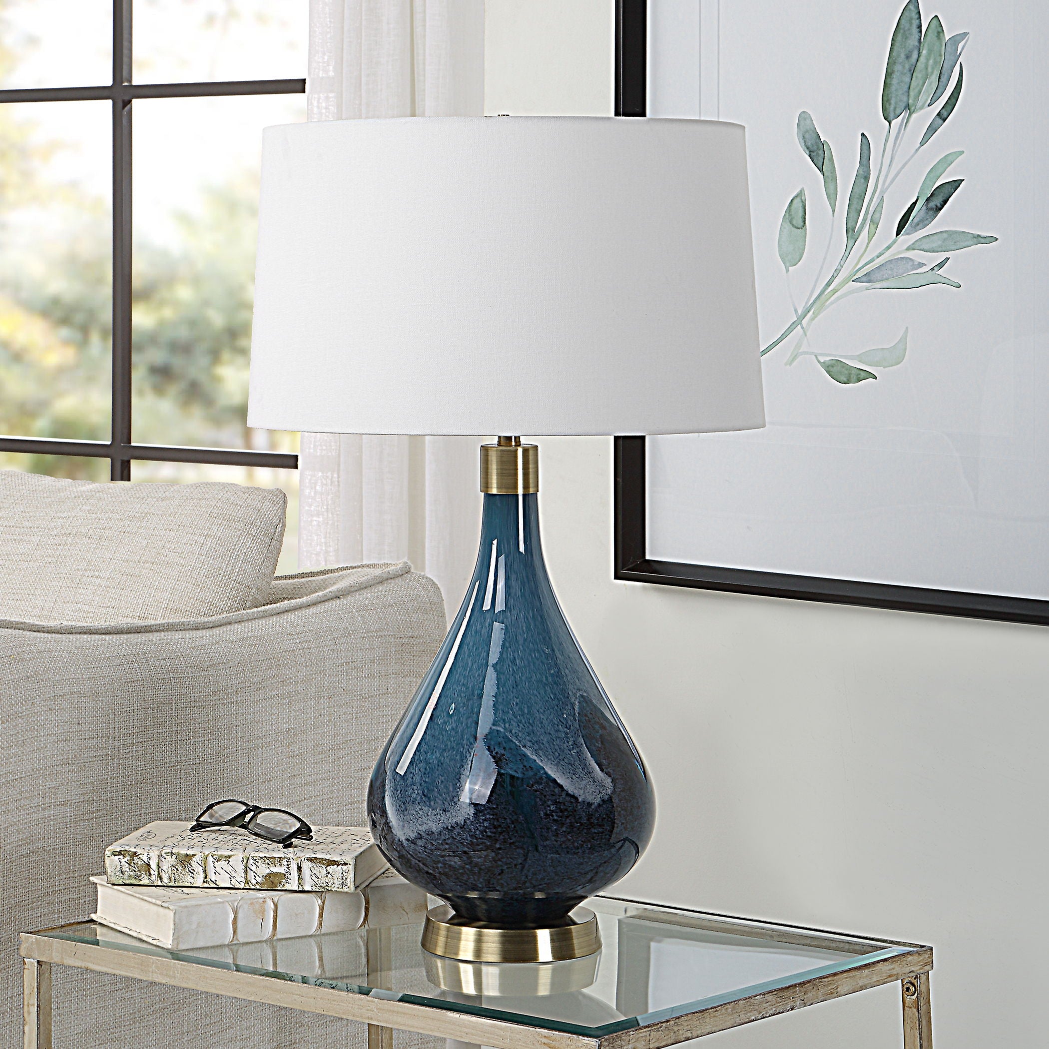Riviera - Art Glass Table Lamp - Blue