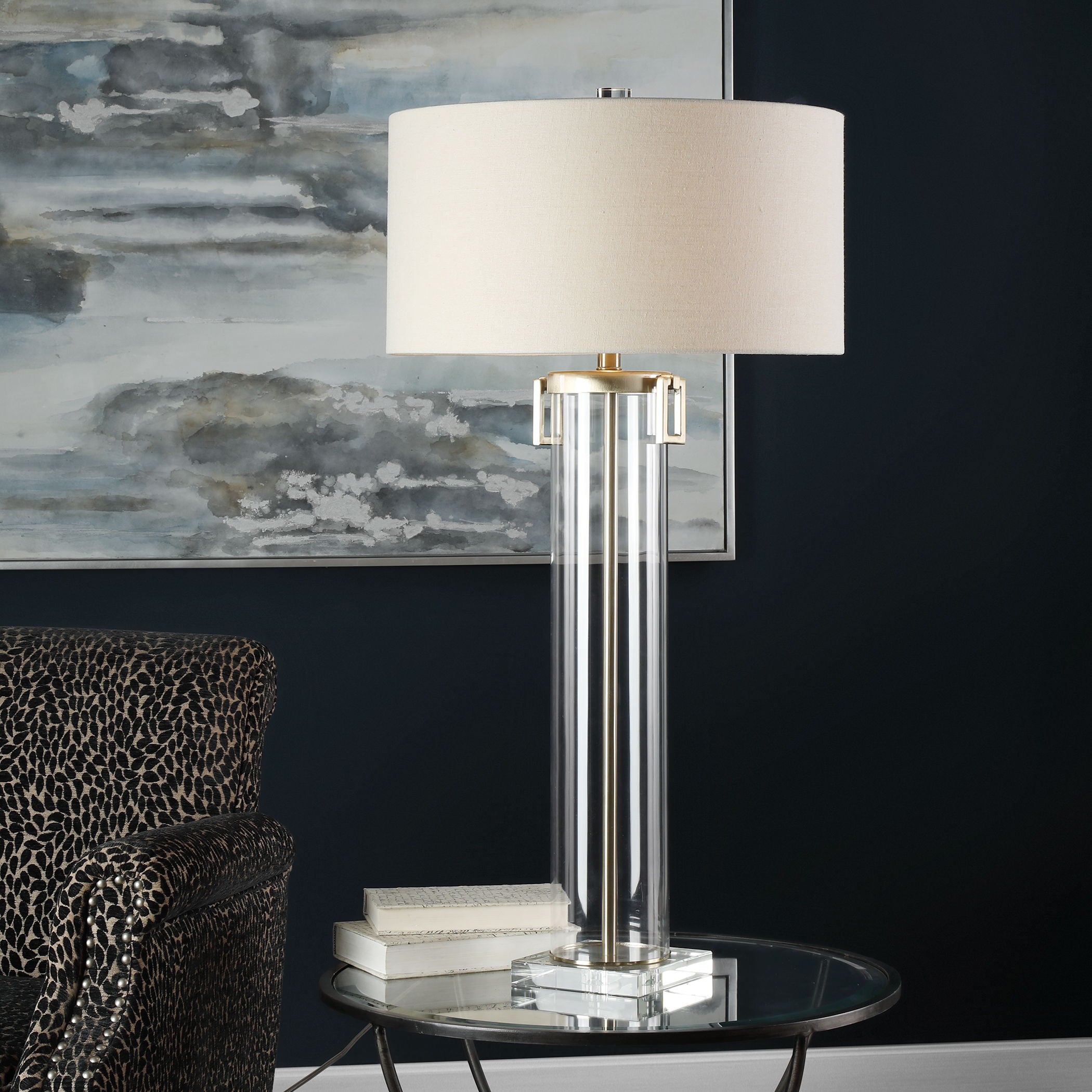 Monette - Tall Cylinder Lamp - Pearl Silver