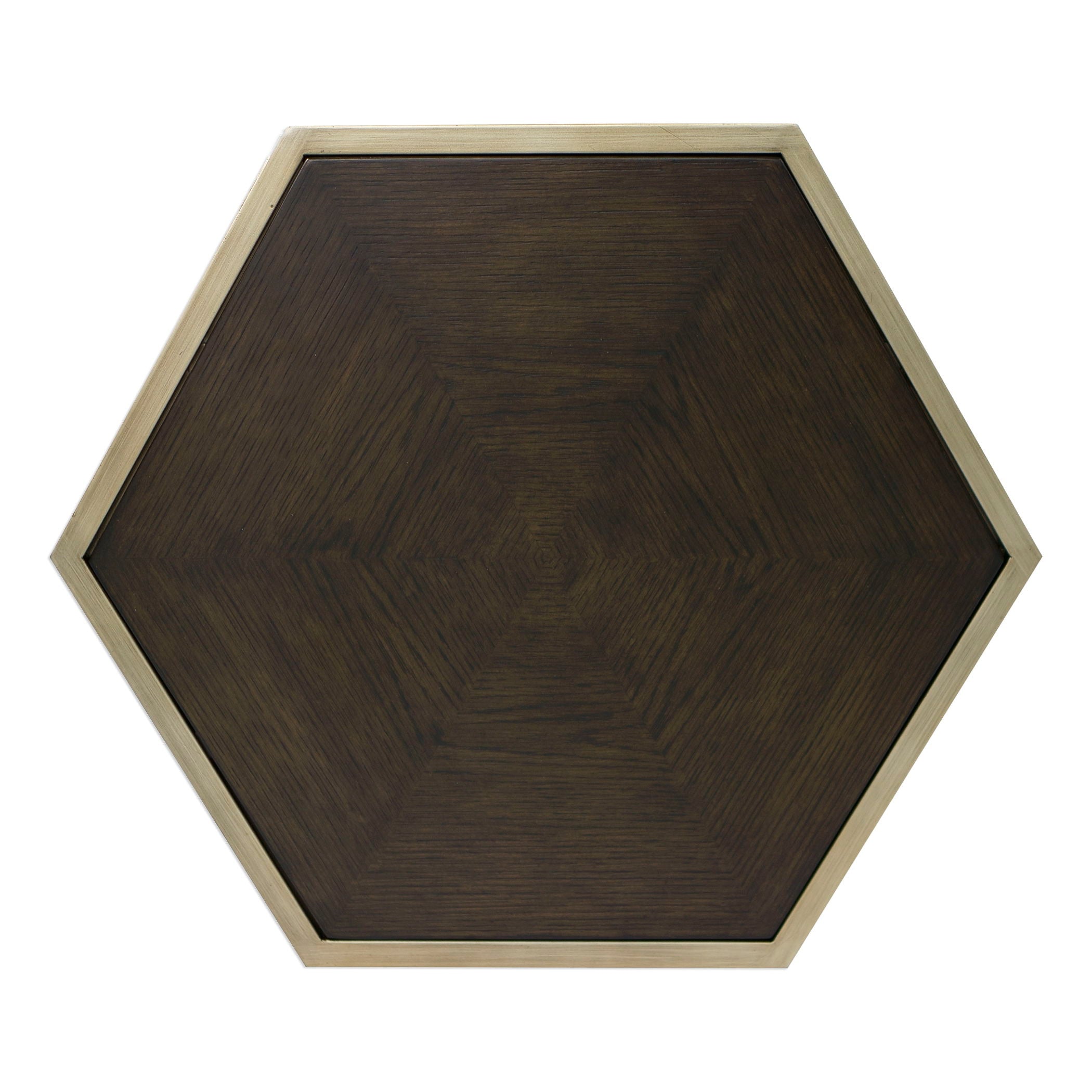 Alicia - Geometric Accent Table - Dark Brown