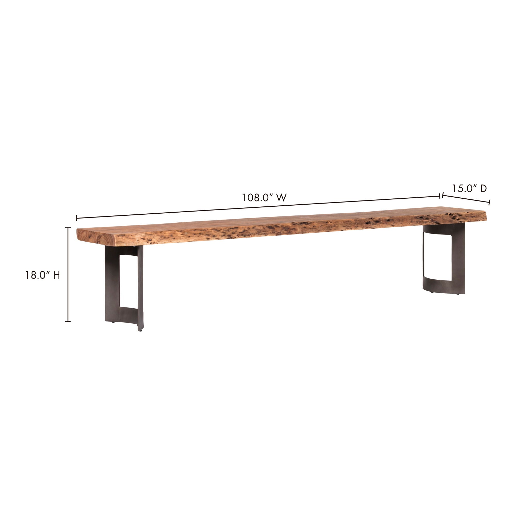 Bent - Bench Large - Natural Stain