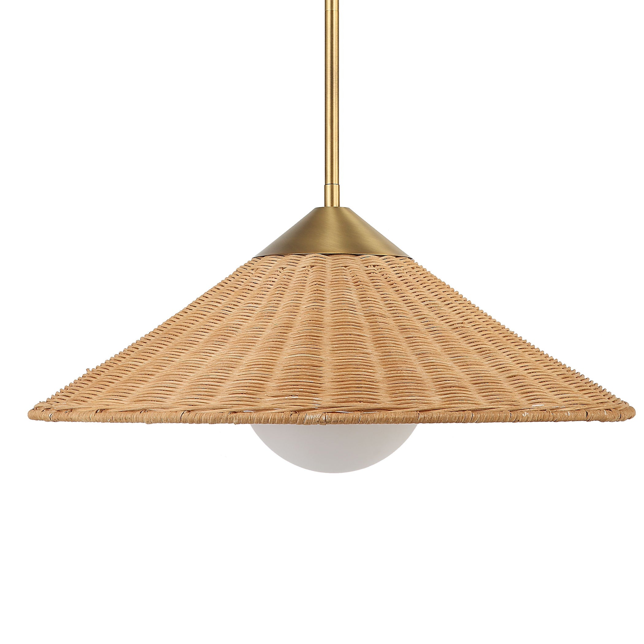 Phuvinh - 1 Light Rattan Shade Pendant - Beige