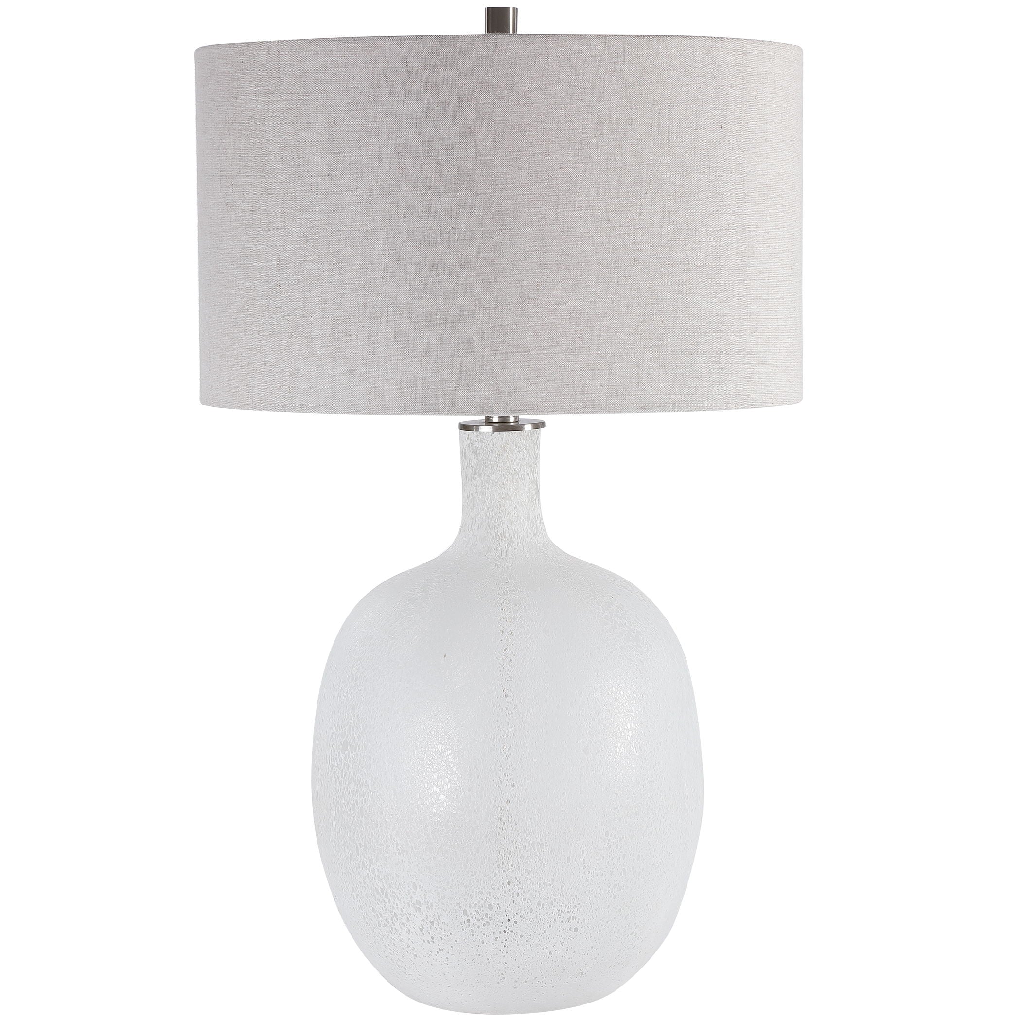 Whiteout - Mottled Glass Table Lamp - White