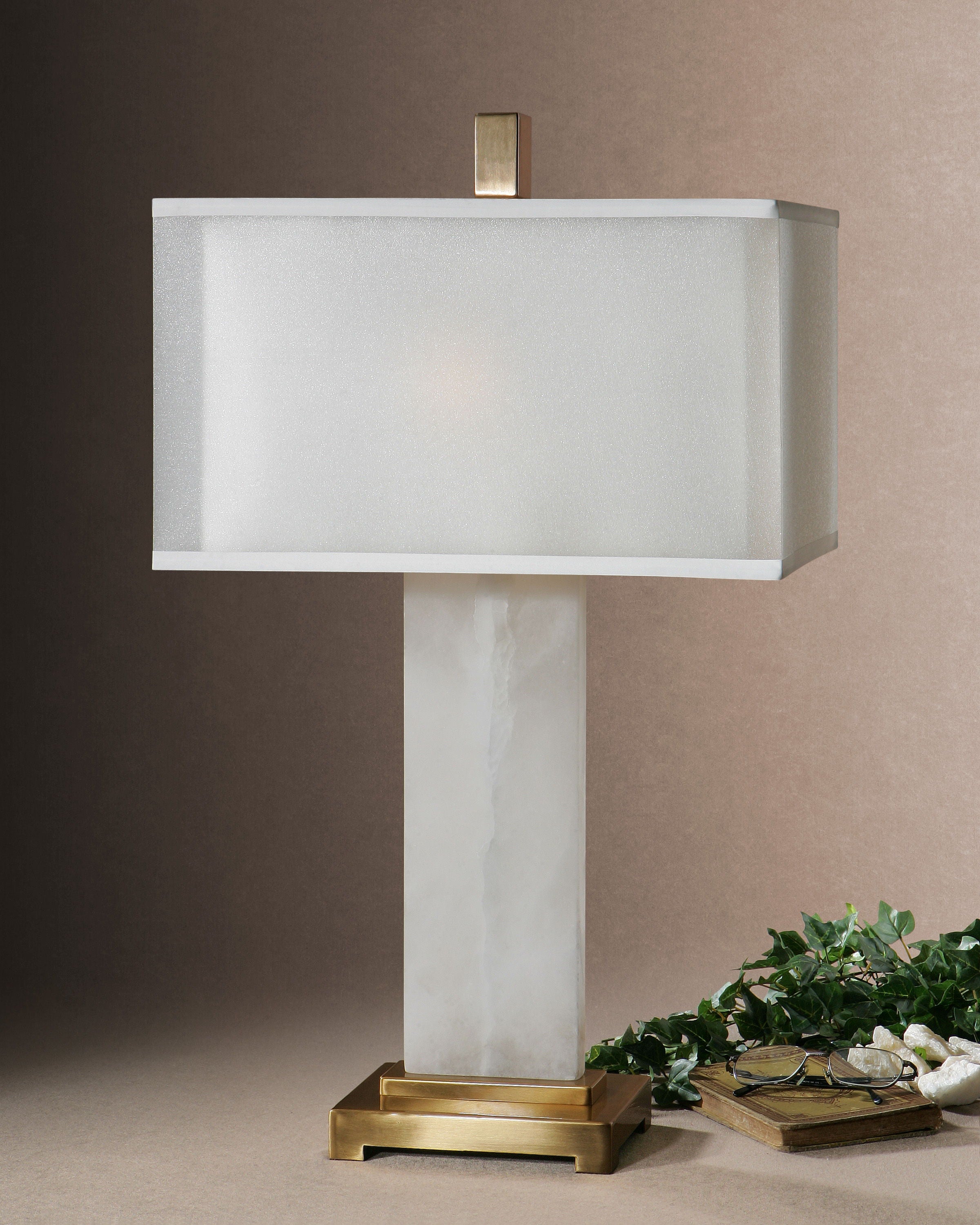 Athanas - Alabaster Lamp - White