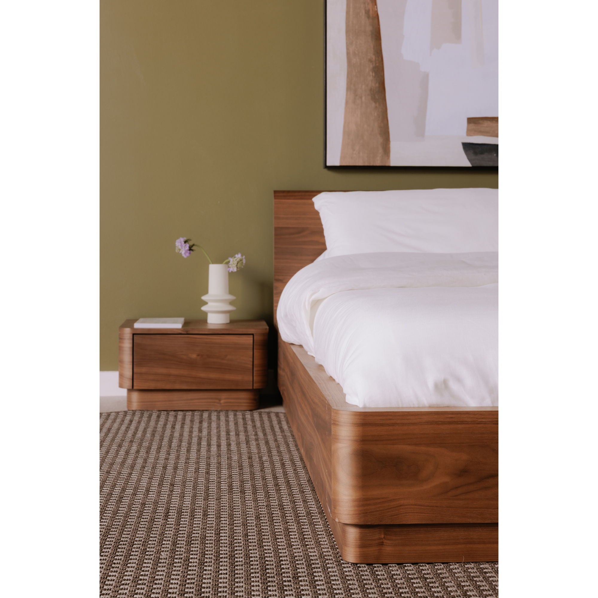 Round Off - Queen Bed - Natural Walnut