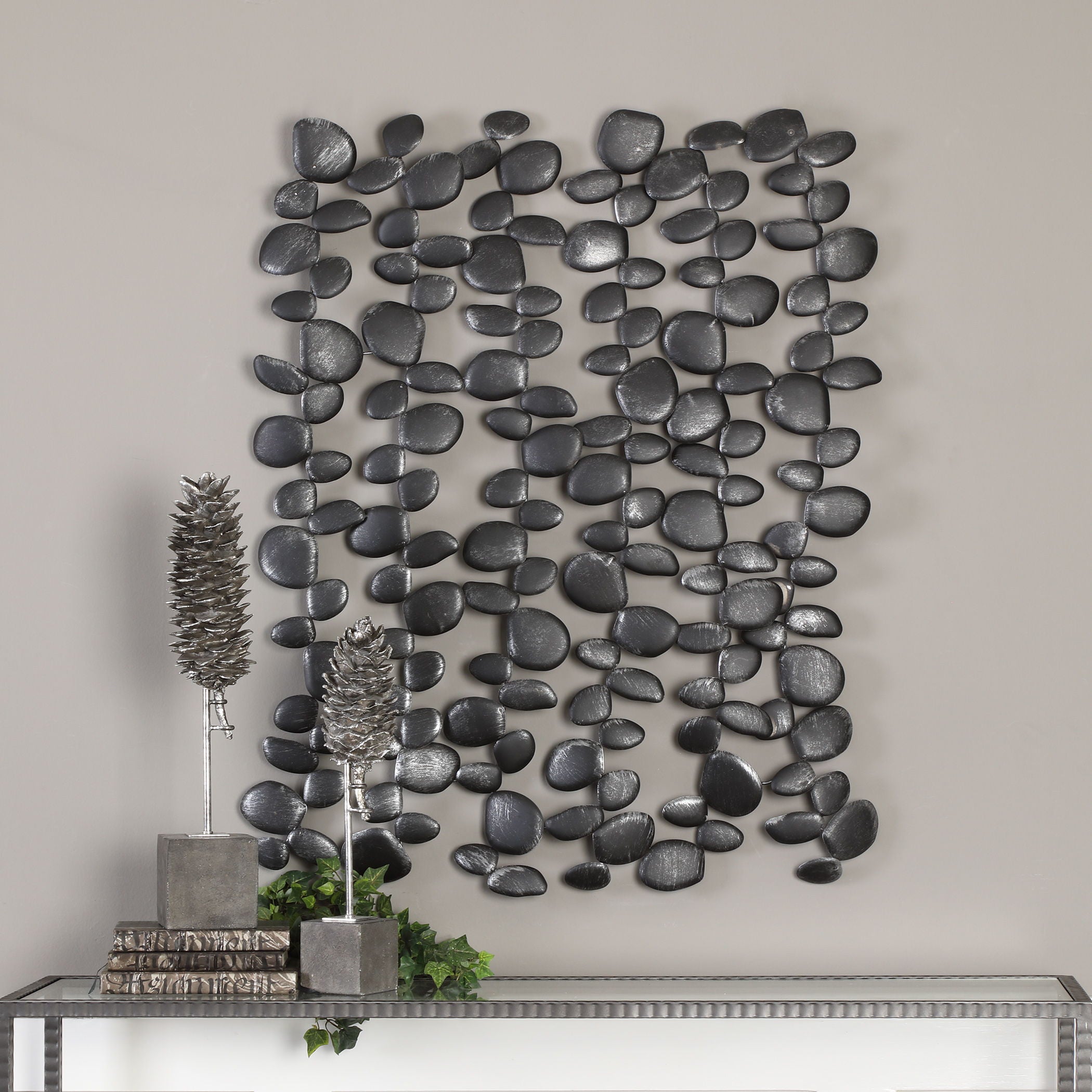 Skipping - Stones Forged Iron Wall Art - Black