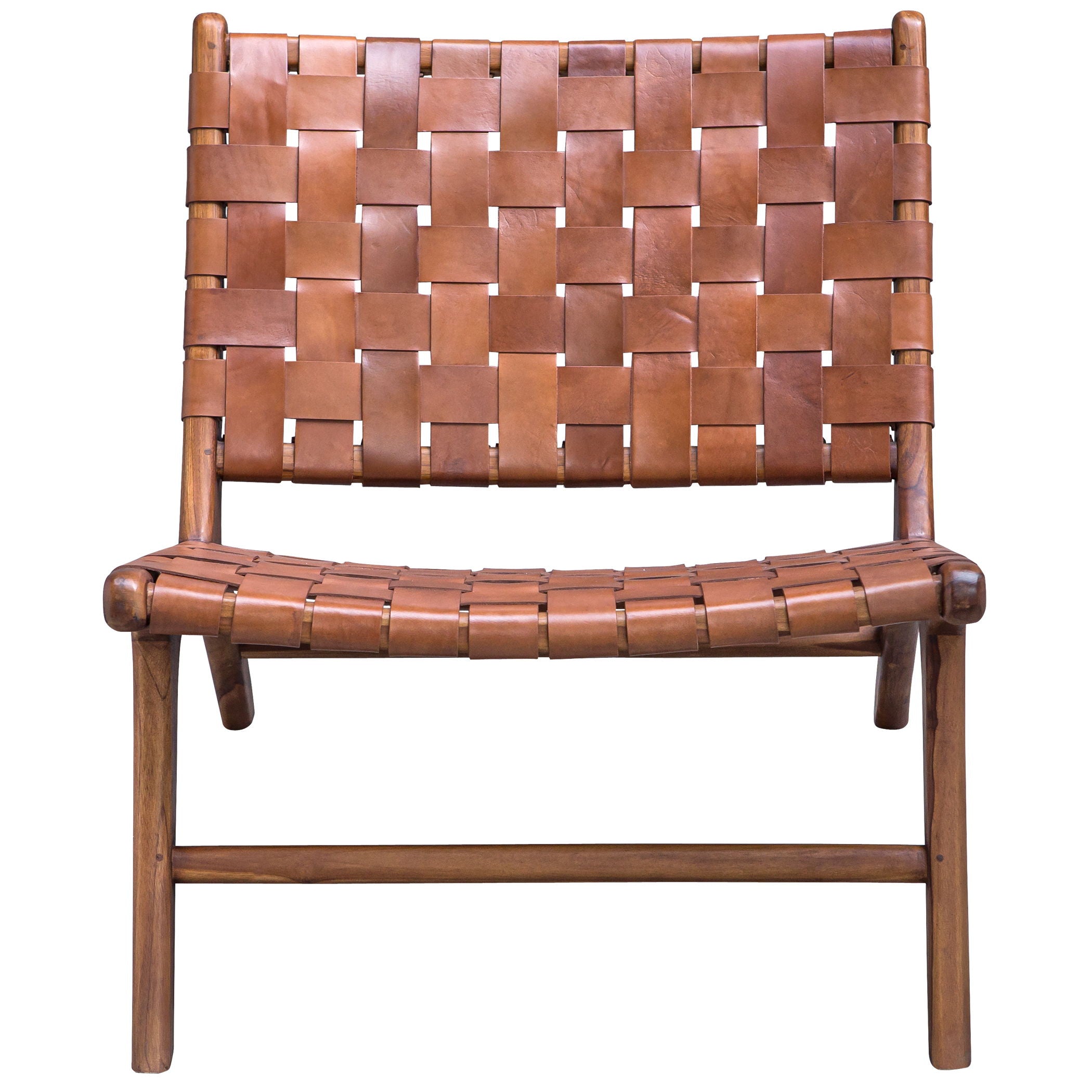 Plait - Woven Leather Accent Chair - Light Brown