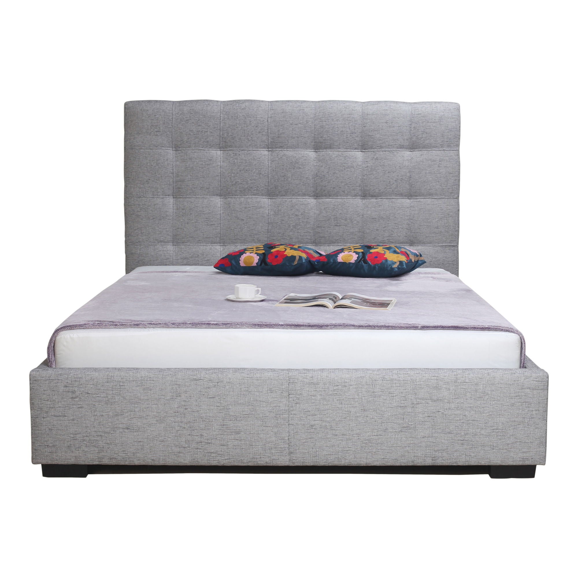 Belle - Storage Bed Queen - Light Grey