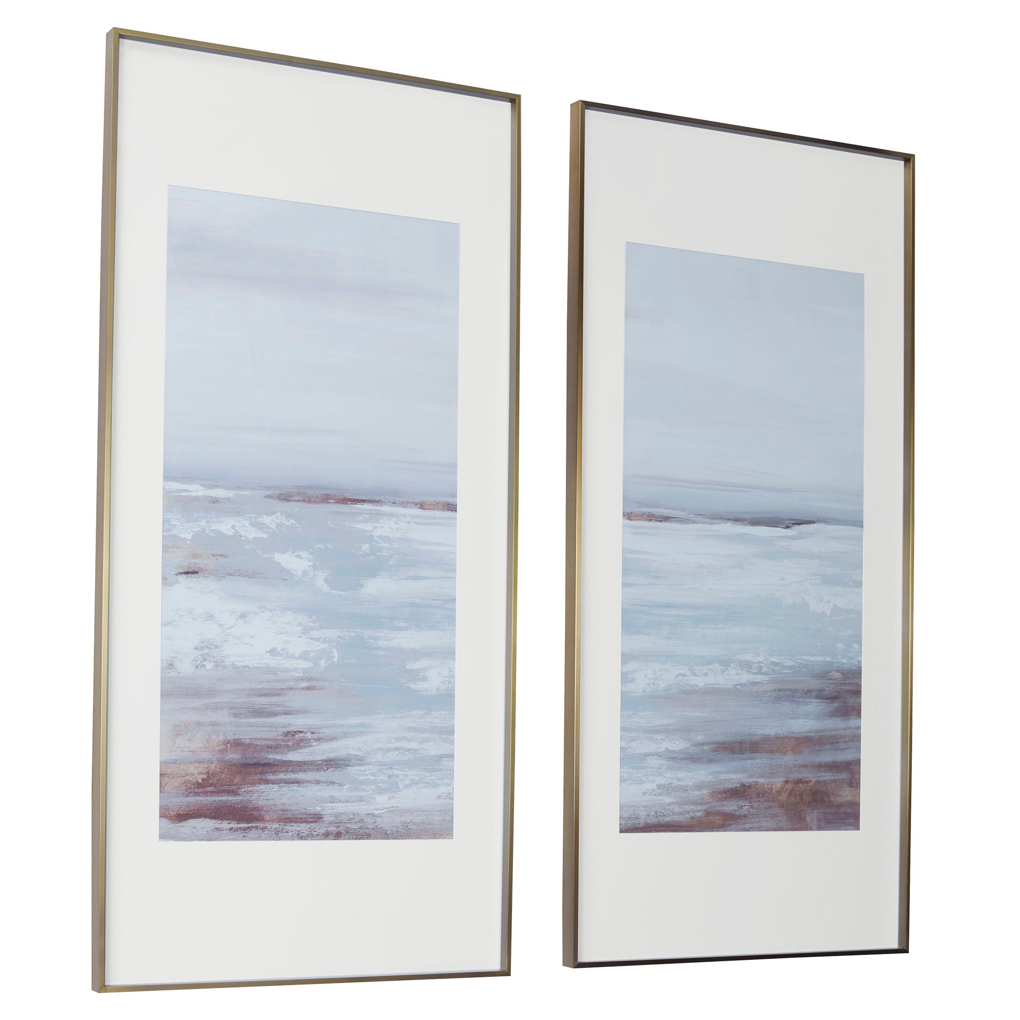 Coastline - Framed Prints (Set of 2) - Light Brown