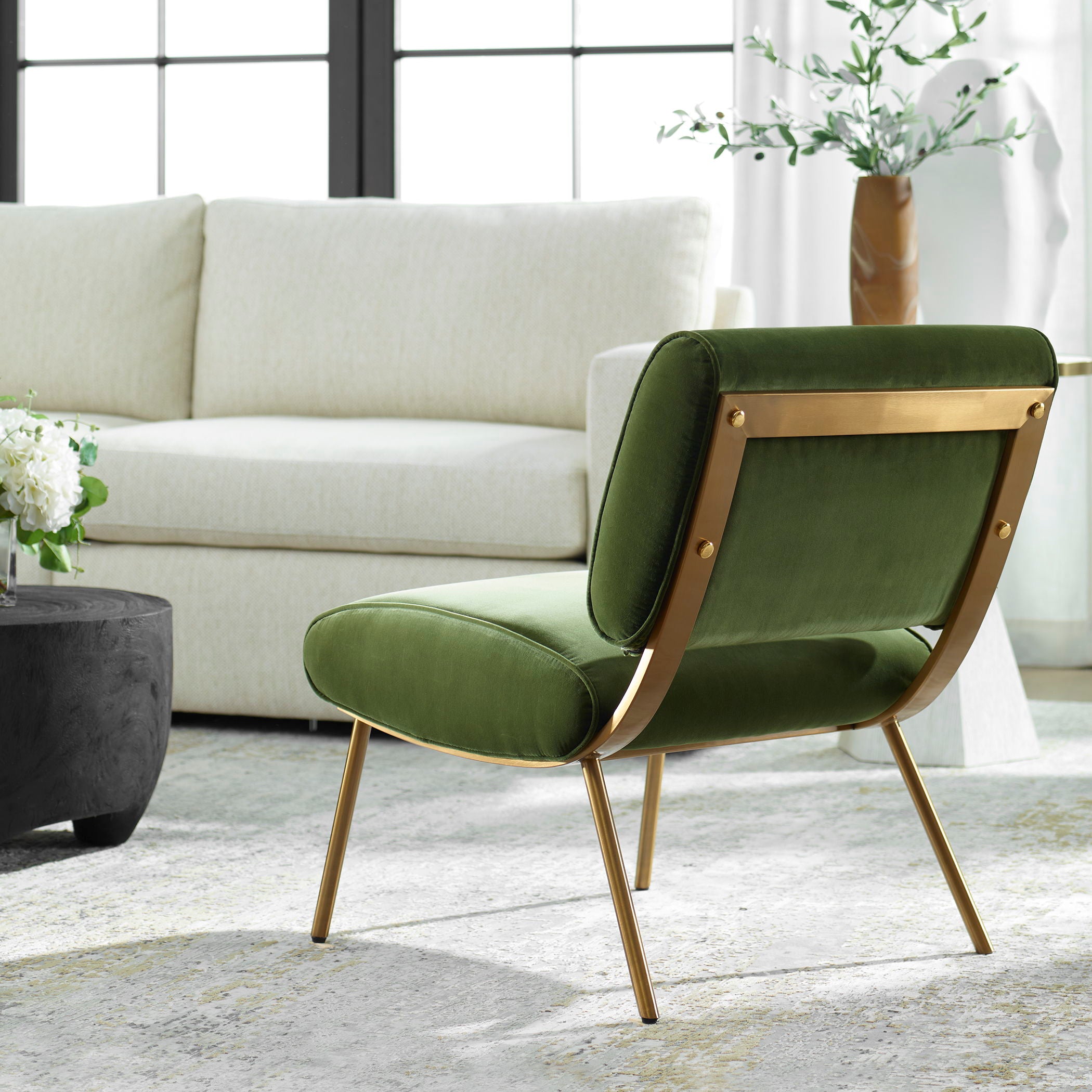 Green modern accent online chair